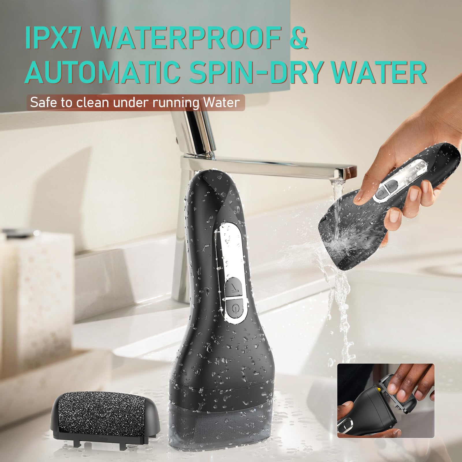 Hoxida Electric Callus Remover for Feet – Larger Grinding Head, USB Rechargeable, IPX7 Waterproof Foot File