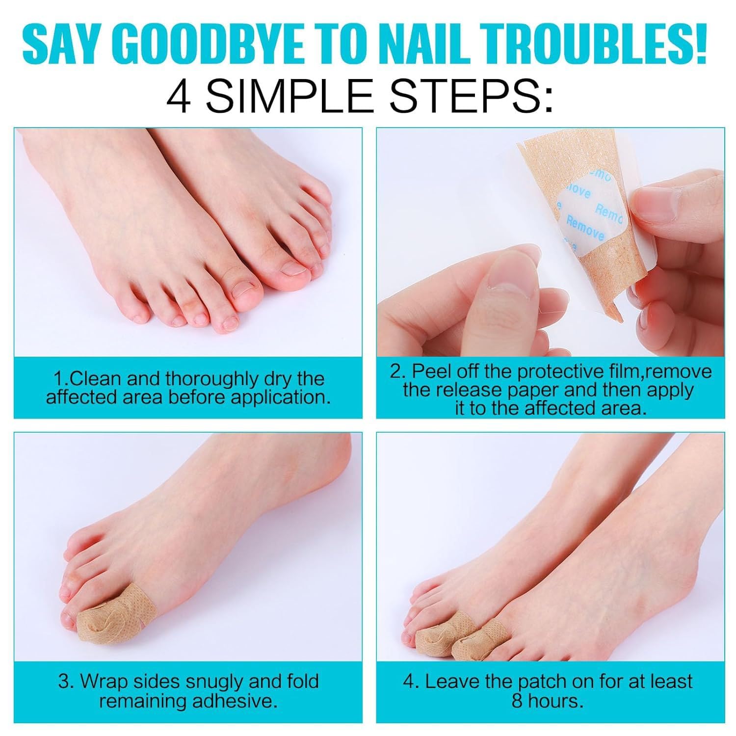 HQCC Fungal Nail Patches – 21-Count Professional Nail Care Solution