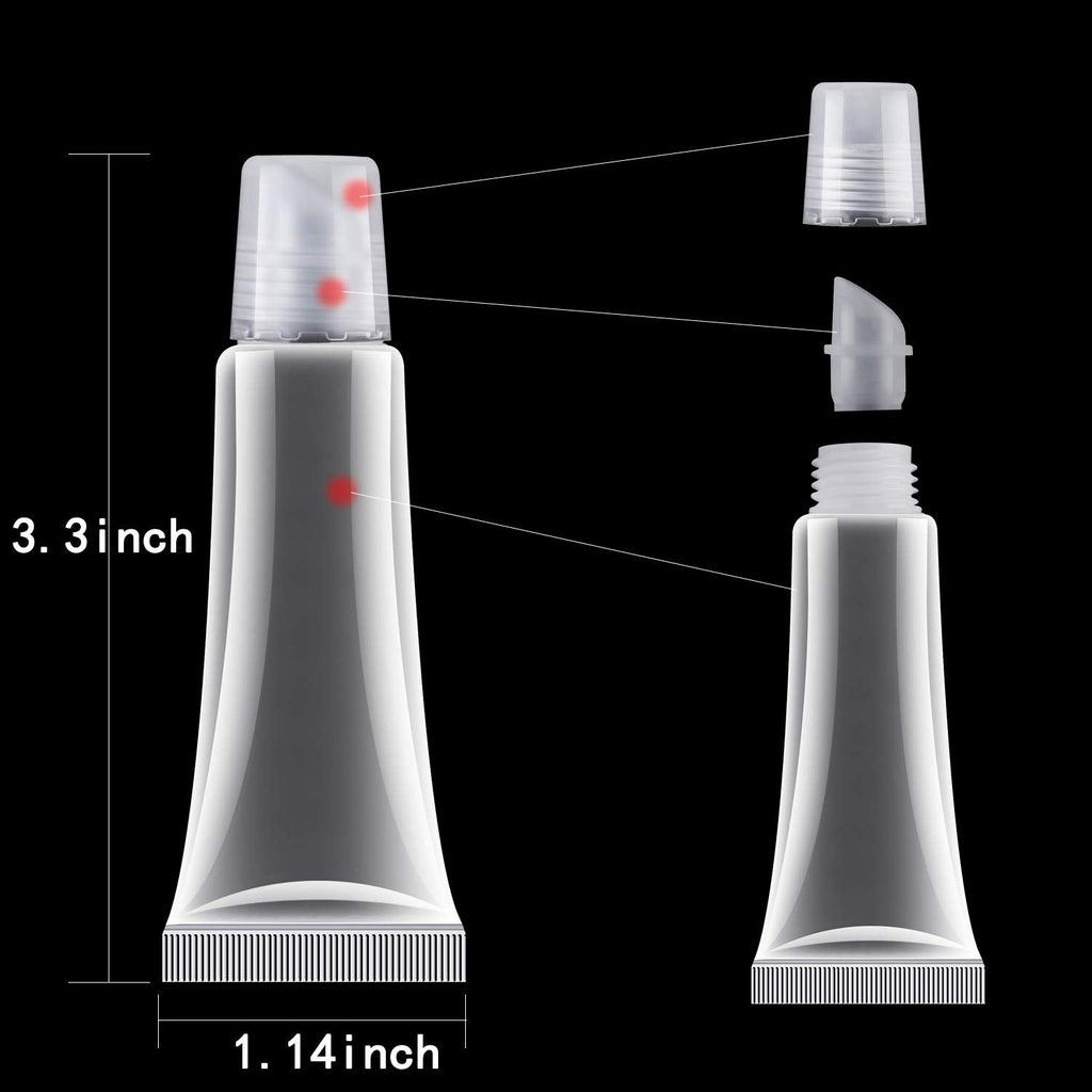 HRLORKC 200Pcs 10ml Empty Lip Tubes – Leak-Proof, Portable Lip Container Set