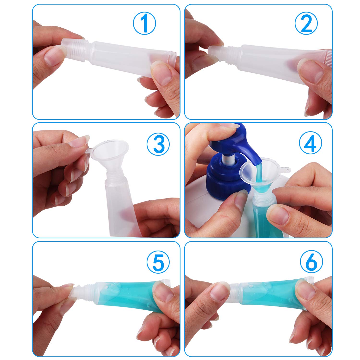 HRLORKC 200Pcs 10ml Empty Lip Tubes – Leak-Proof, Portable Lip Container Set