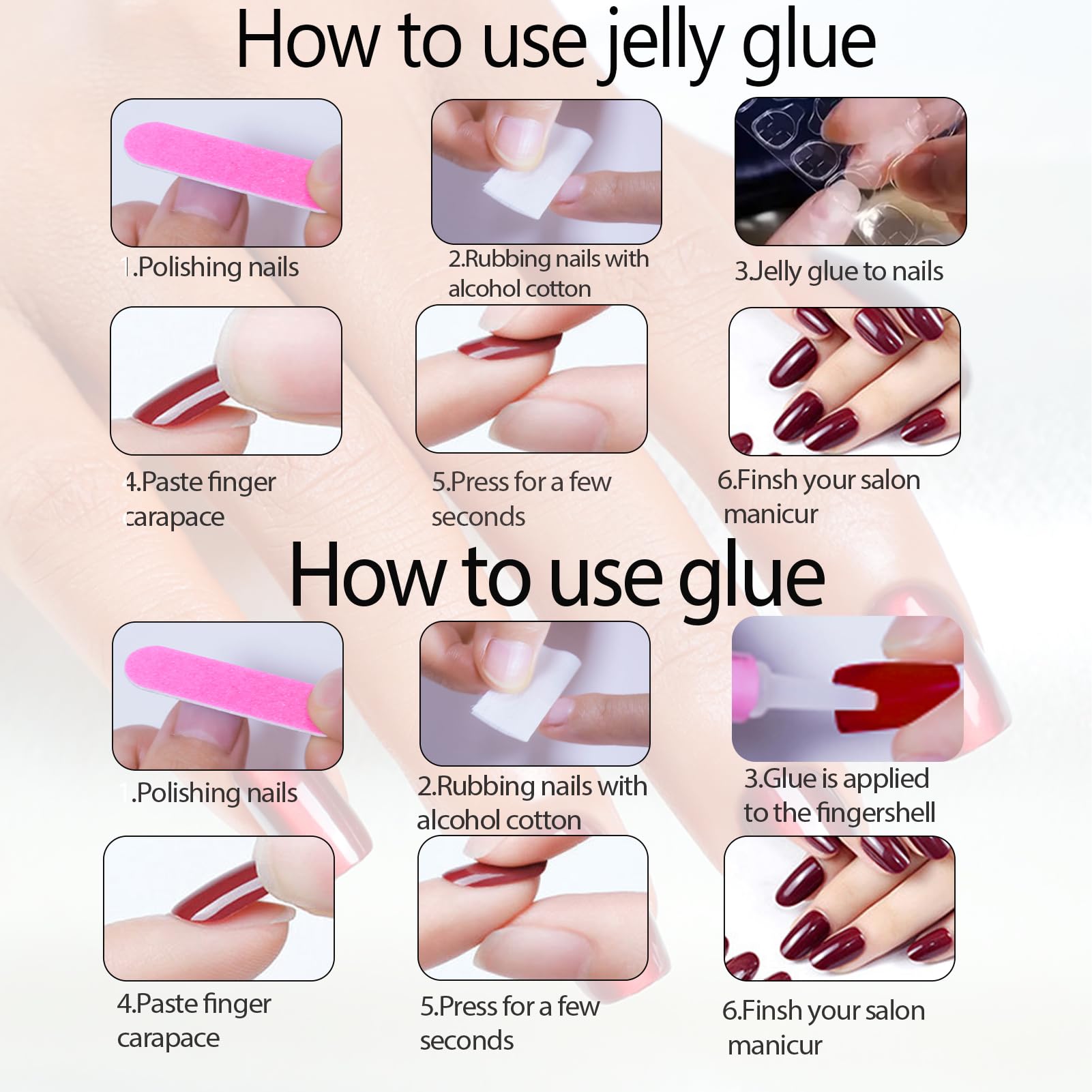 Hrnsnails Nude Press On Nails – Short Square Gel Kit (32 Pieces, Glue & Tools)