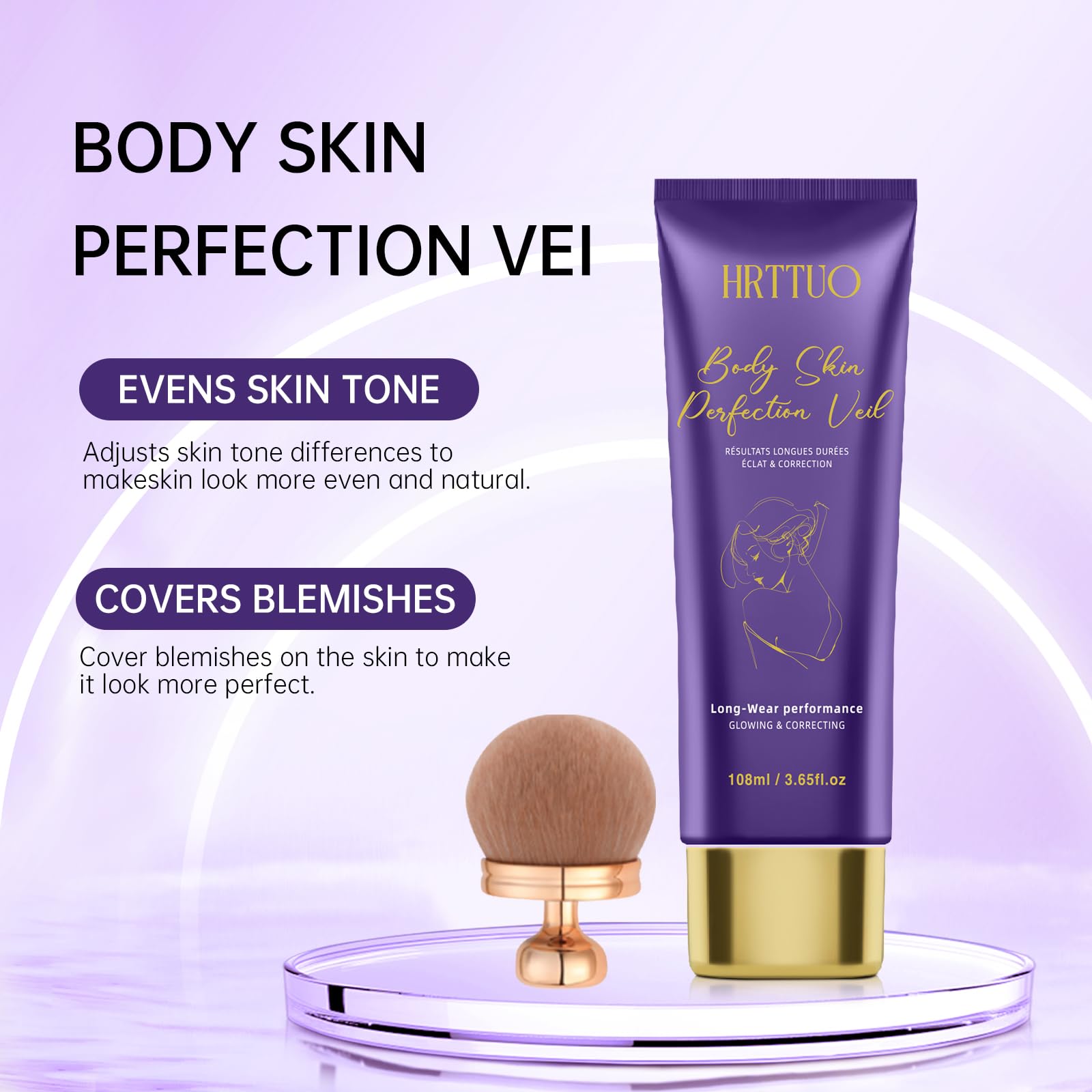 HRTTUO Body Coverage Perfector – Waterproof, Transfer-Resistant Body Makeup for Tattoos & Scars