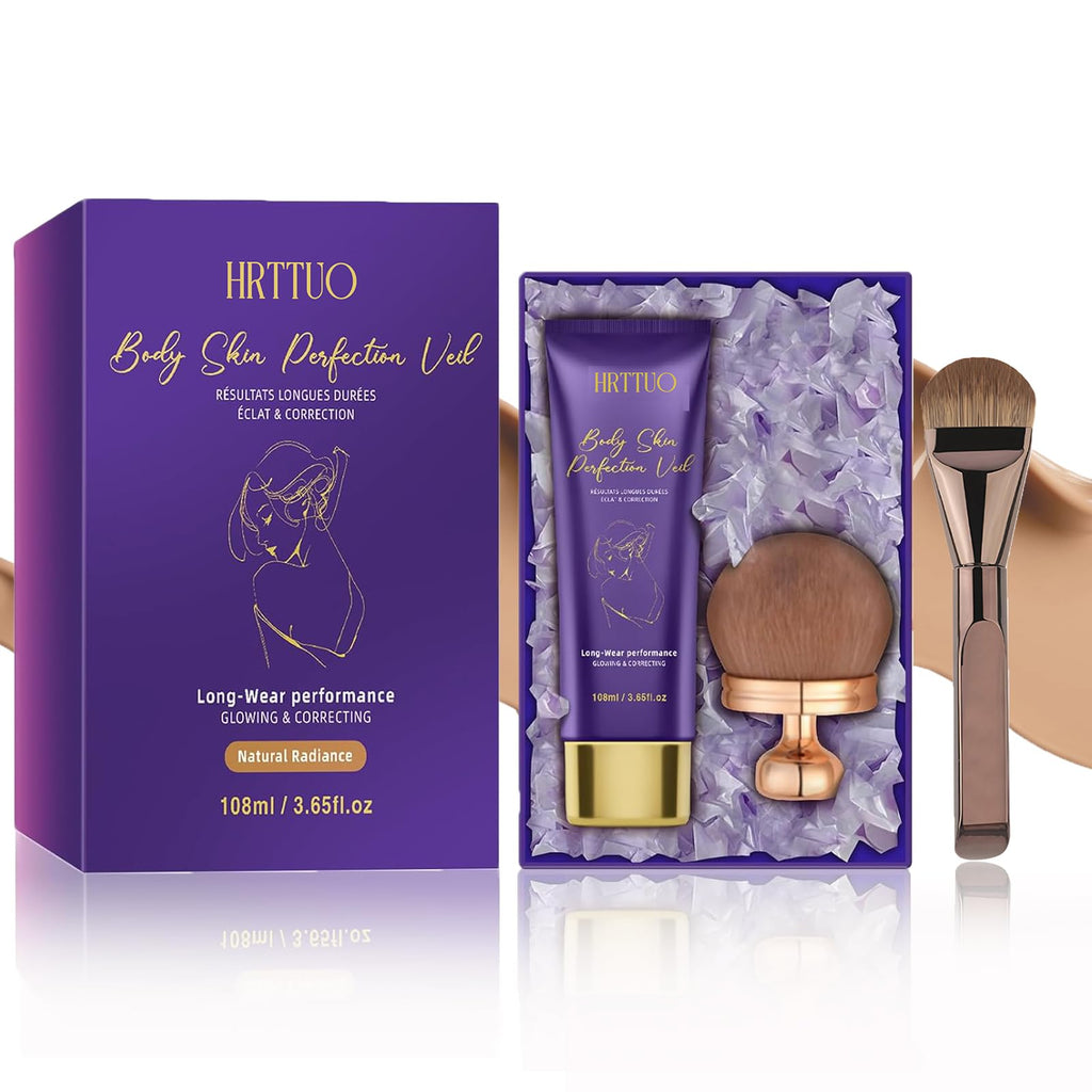 Body Coverage Perfector with Brush — Waterproof Leg & Body Makeup by HRTTUO