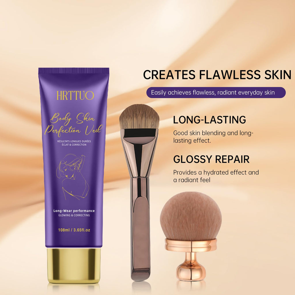 Body Coverage Perfector with Brush — Waterproof Leg & Body Makeup by HRTTUO