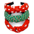 Huachi Christmas Headbands for Women & Girls - 3 Pack Knotted Holiday Hair Accessories