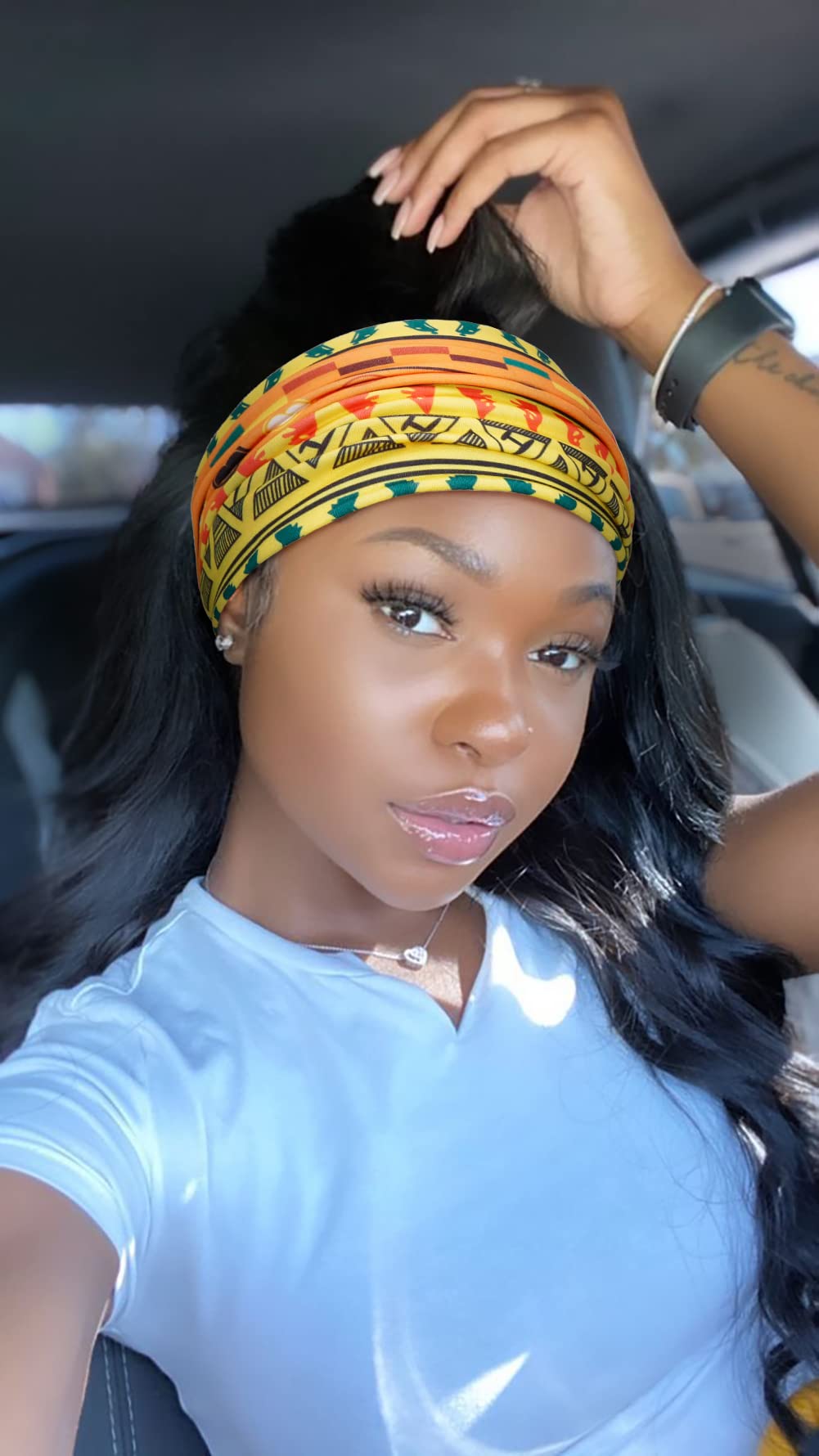 Huachi Wide Headbands for Women – Boho Knotted Non-Slip Headwraps (Pack of 4)