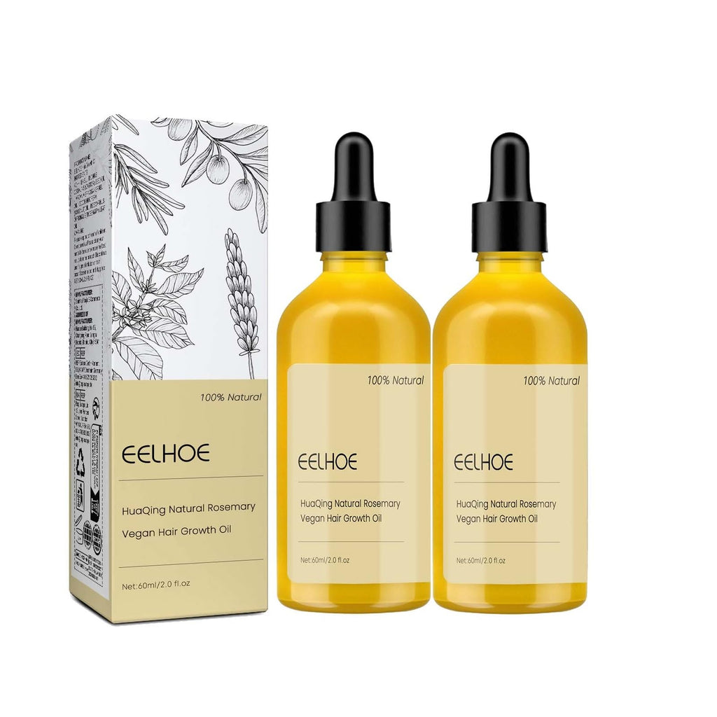 HuaQing Eelhoe Rosemary Oil 120 ml – Natural Hair Growth Oil for Dry, Damaged & Thinning Hair (2-Pack)