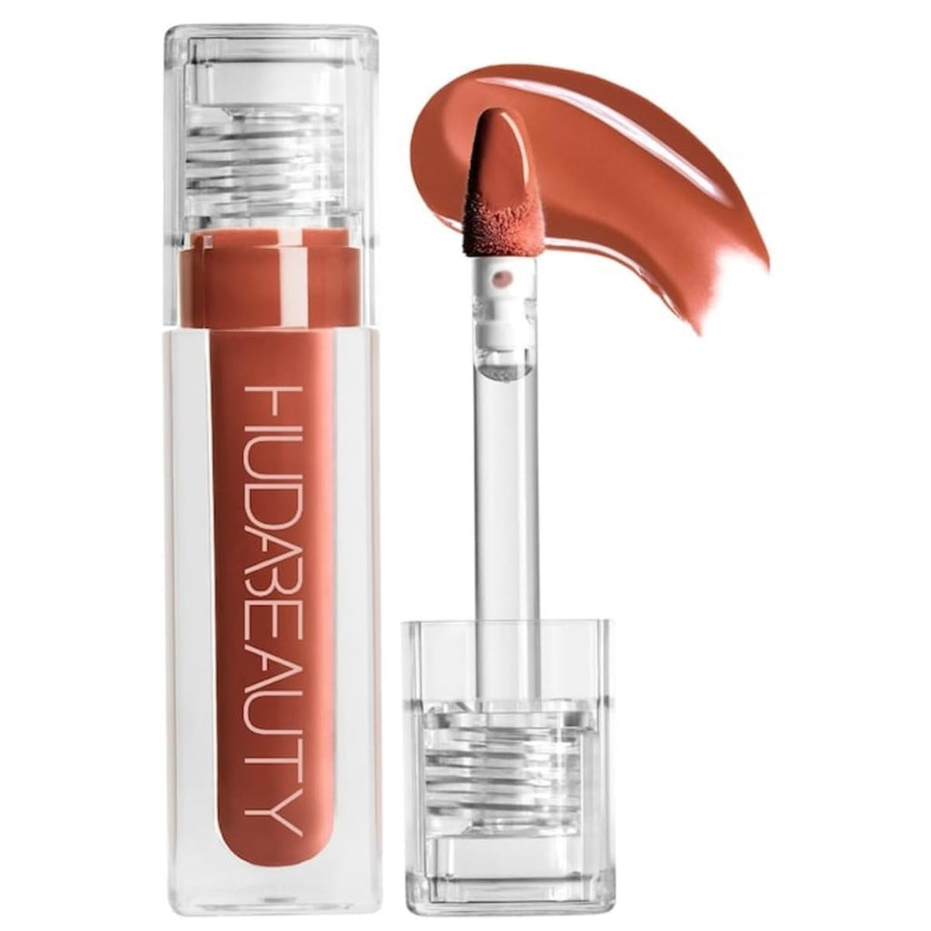 Huda Beauty Faux Filler Extra Shine Lip Gloss Foxy – Caramel Brown