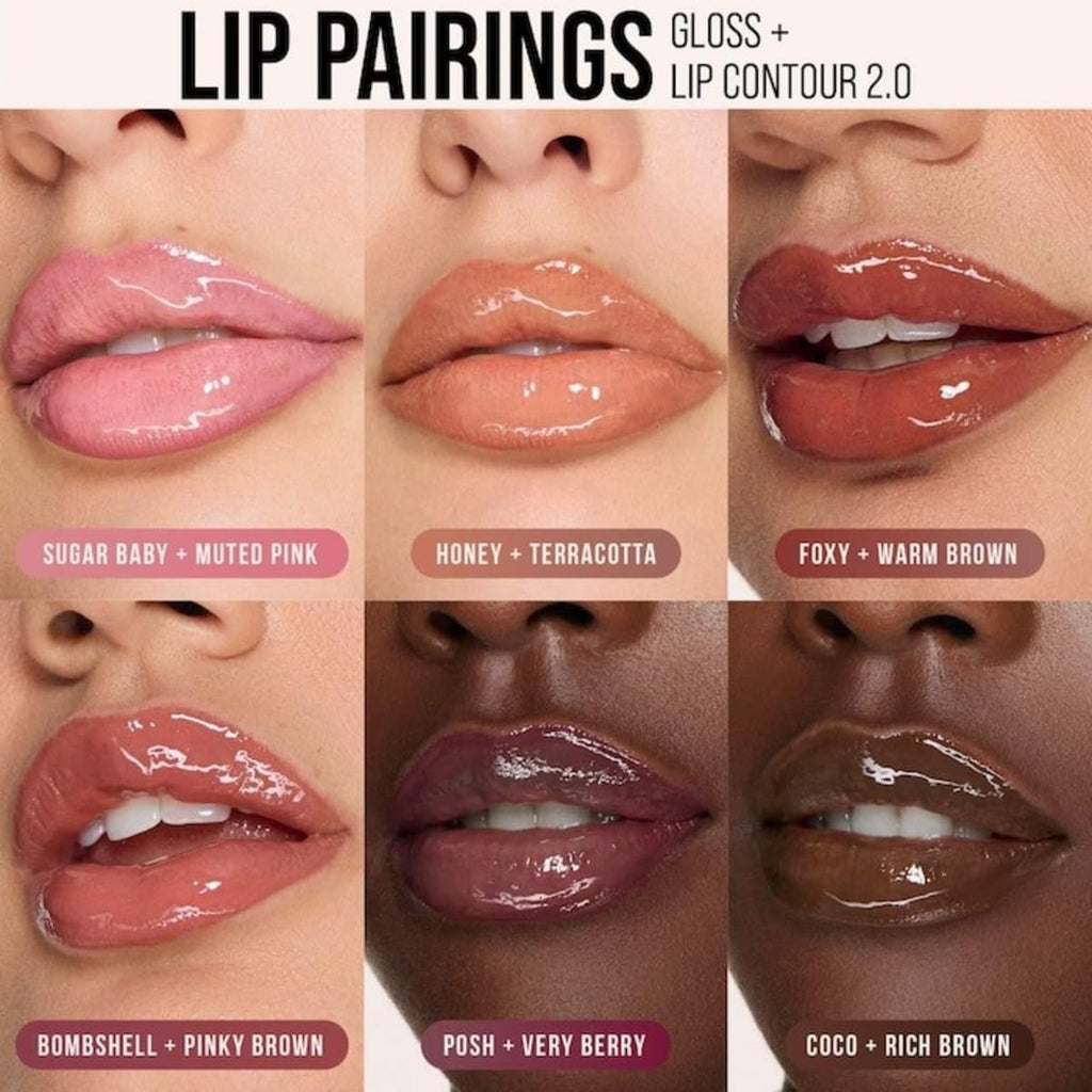 Huda Beauty Faux Filler Extra Shine Lip Gloss Foxy – Caramel Brown