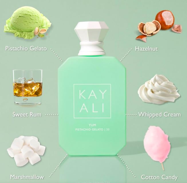 Huda Beauty Kayali Yum Pistachio Gelato 33 Eau de Parfum Intense – 1.7 oz / 50 ml Full Size
