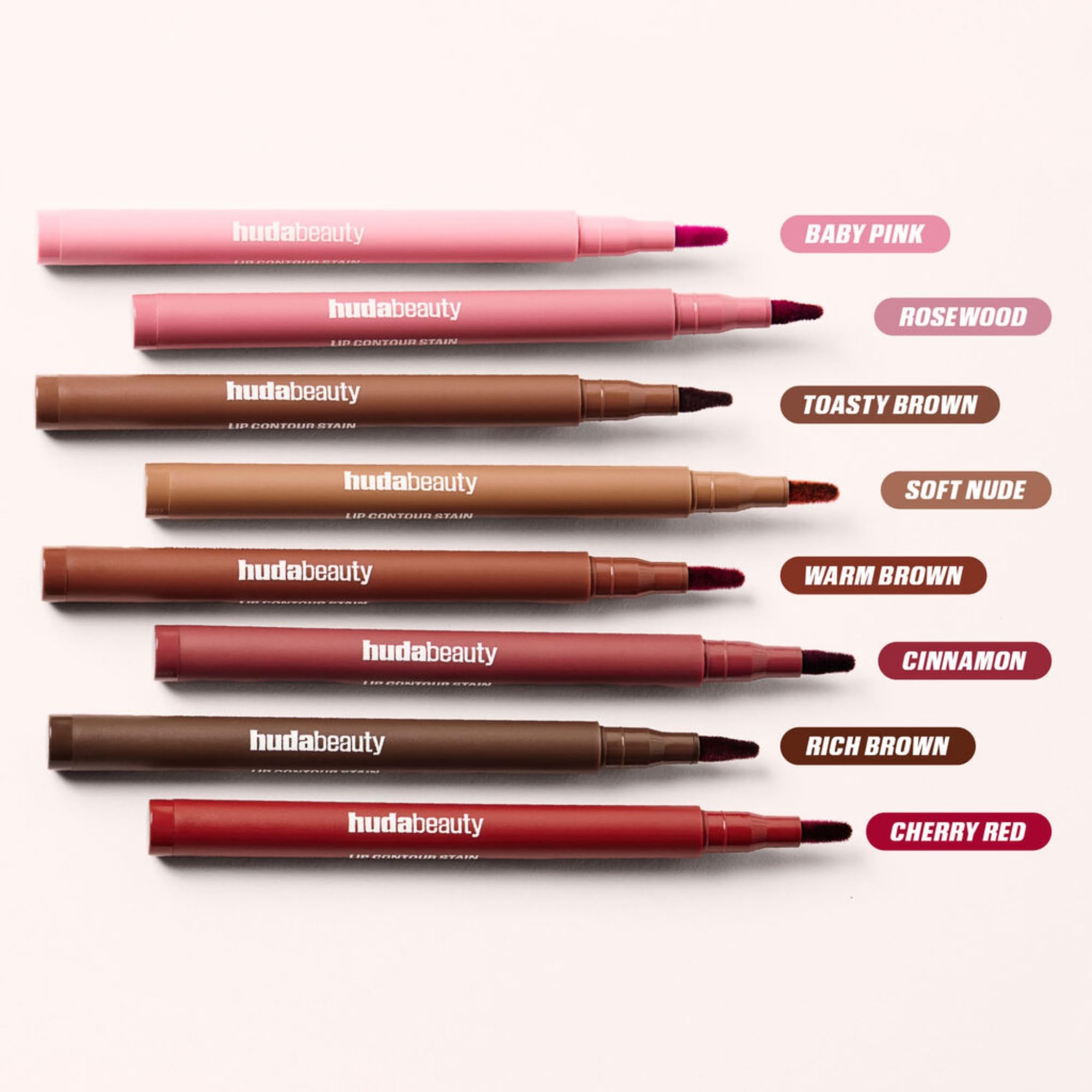 Huda Lip Contour Stain Lip Tint - Warm Brown | 12H Smudge-Proof Lip Color