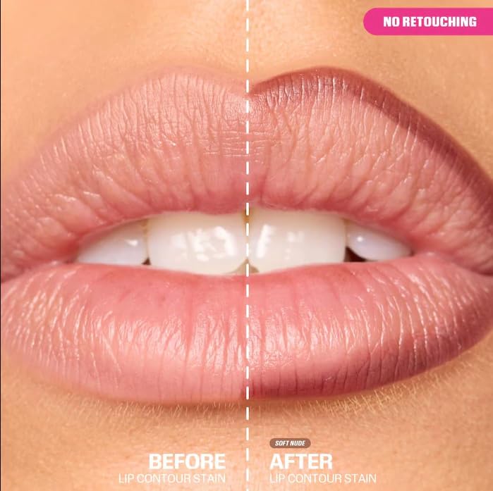Huda Lip Contour Stain Lip Tint - Soft Nude | Long-Lasting Color & Precise Lip Liner