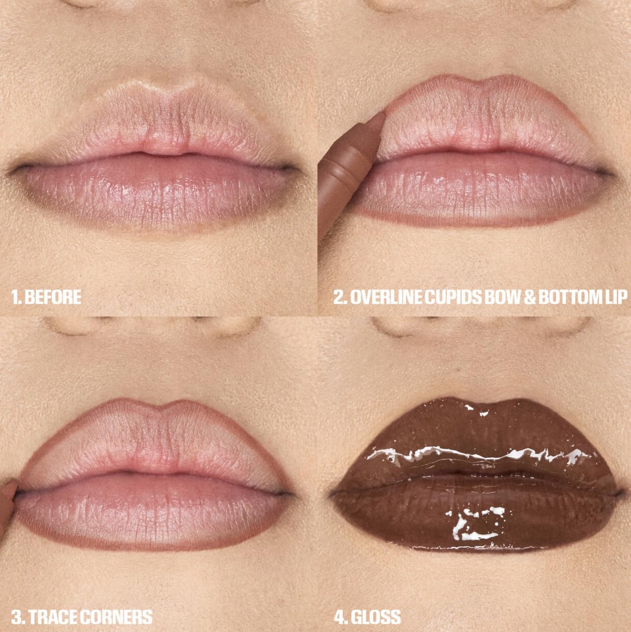 HUDA BEAUTY Juicy Coco Lip Duo – Mini Lip Contour 2.0 Terracotta + Faux Filler Gloss (Travel Size)