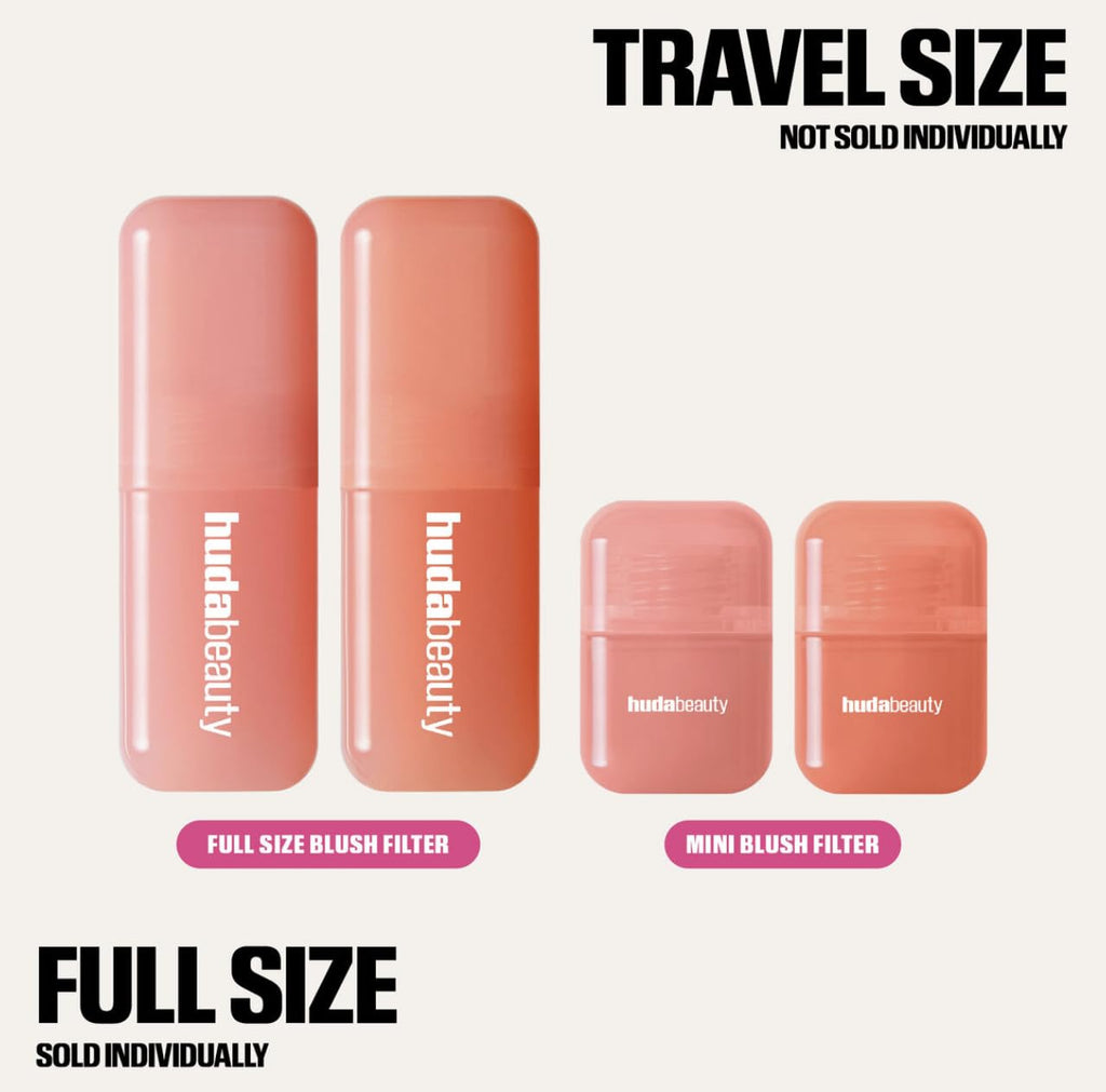 HUDABEAUTY Mini Baby Blush Duo Cotton Candy & Peach Sorbet — 2x2ml, Travel-Friendly, Vegan & Cruelty-Free
