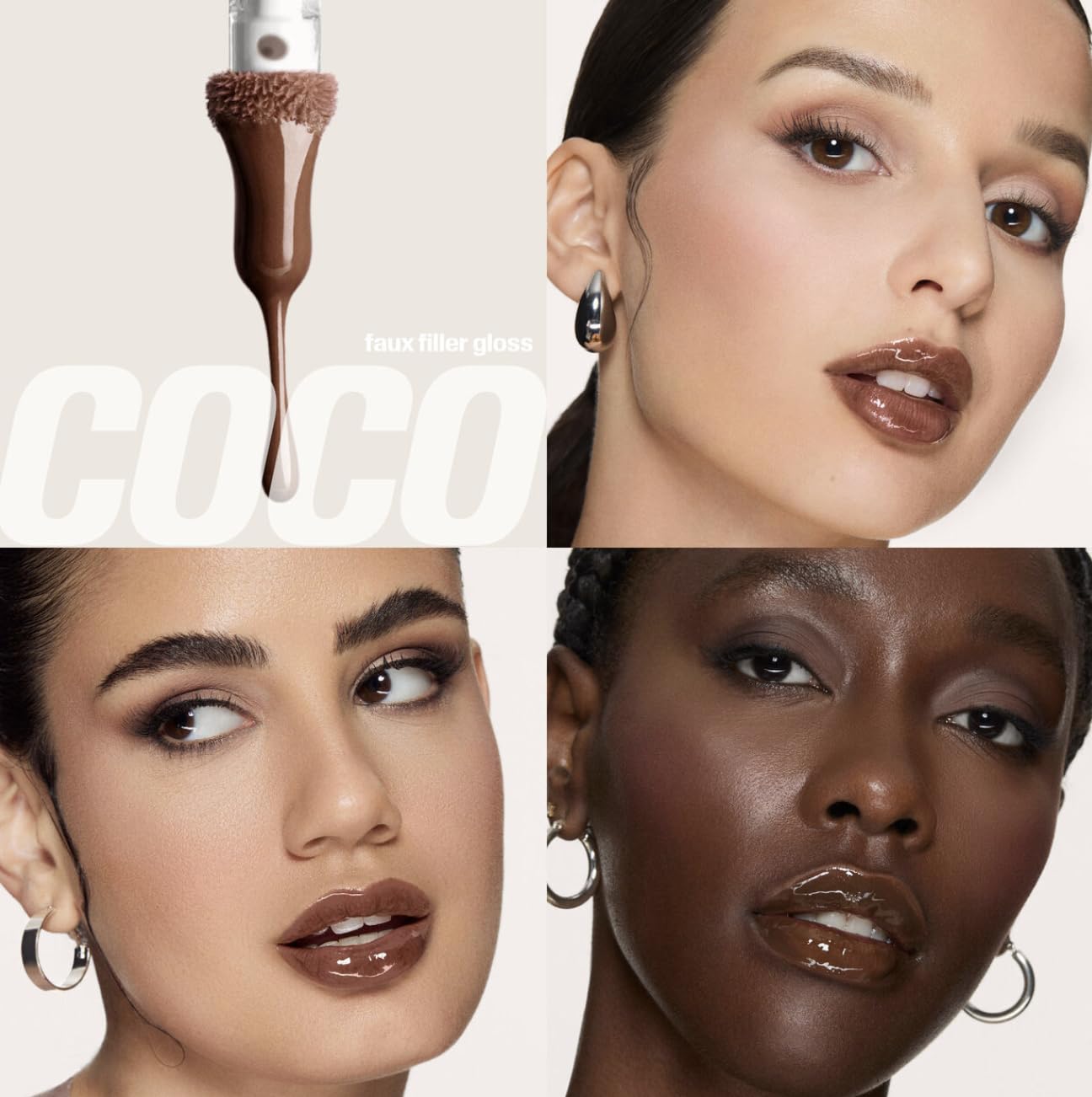 HUDA BEAUTY Juicy Coco Lip Duo – Mini Lip Contour 2.0 Terracotta + Faux Filler Gloss (Travel Size)