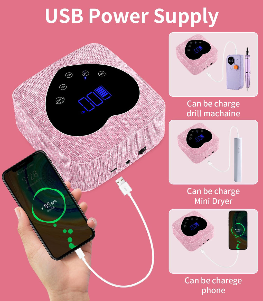 HUGMAPLE UV Nail Light – 72W Cordless Rechargeable Nail Lamp with 5 Timers, Auto Sensor