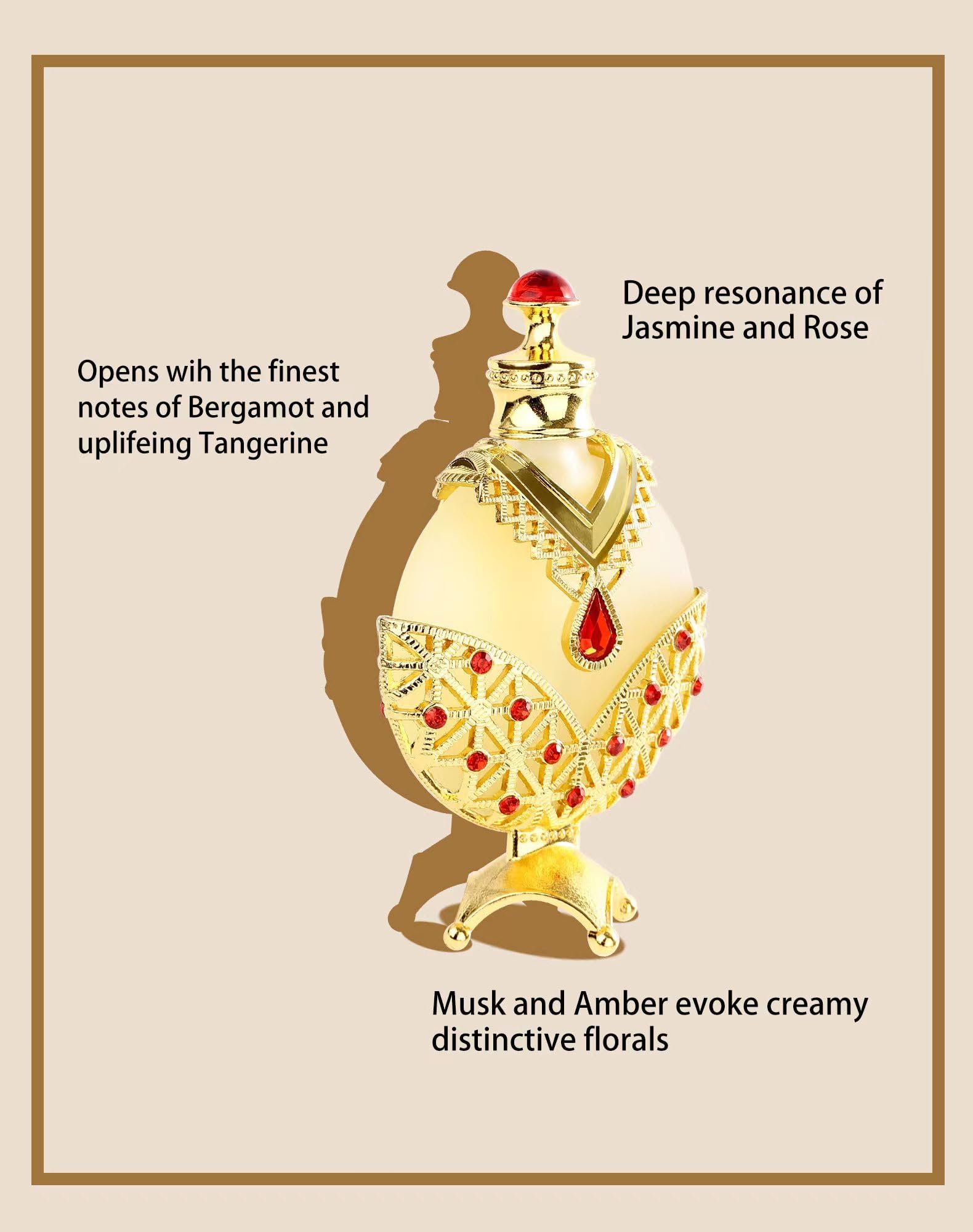 Huibao Gold Arabian Perfume Oil for Women – Long-Lasting 35ml