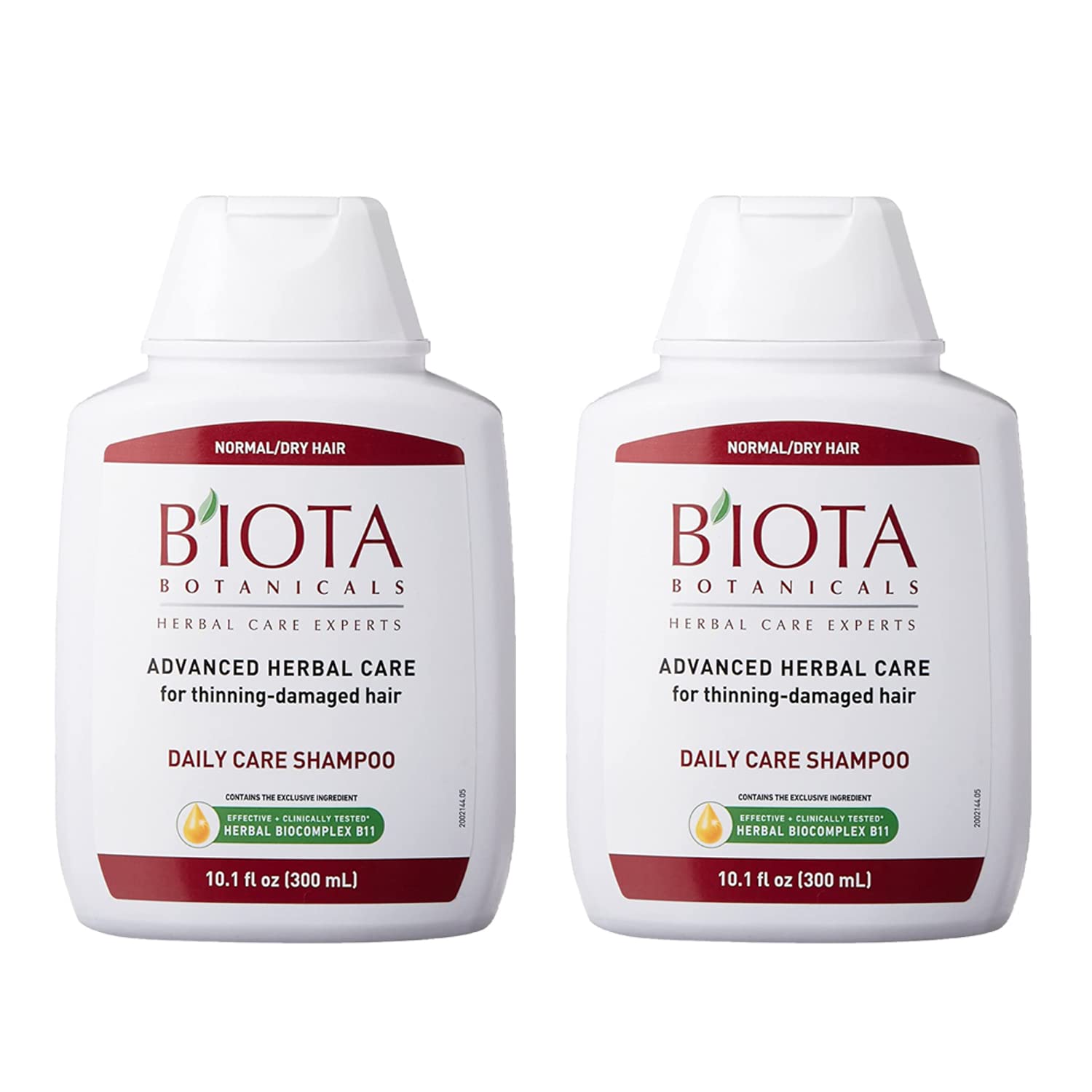 Huieter B'IOTA Botanicals Daily Care Shampoo for Normal/Dry Thinning Hair – 10.1 oz Pack of 2