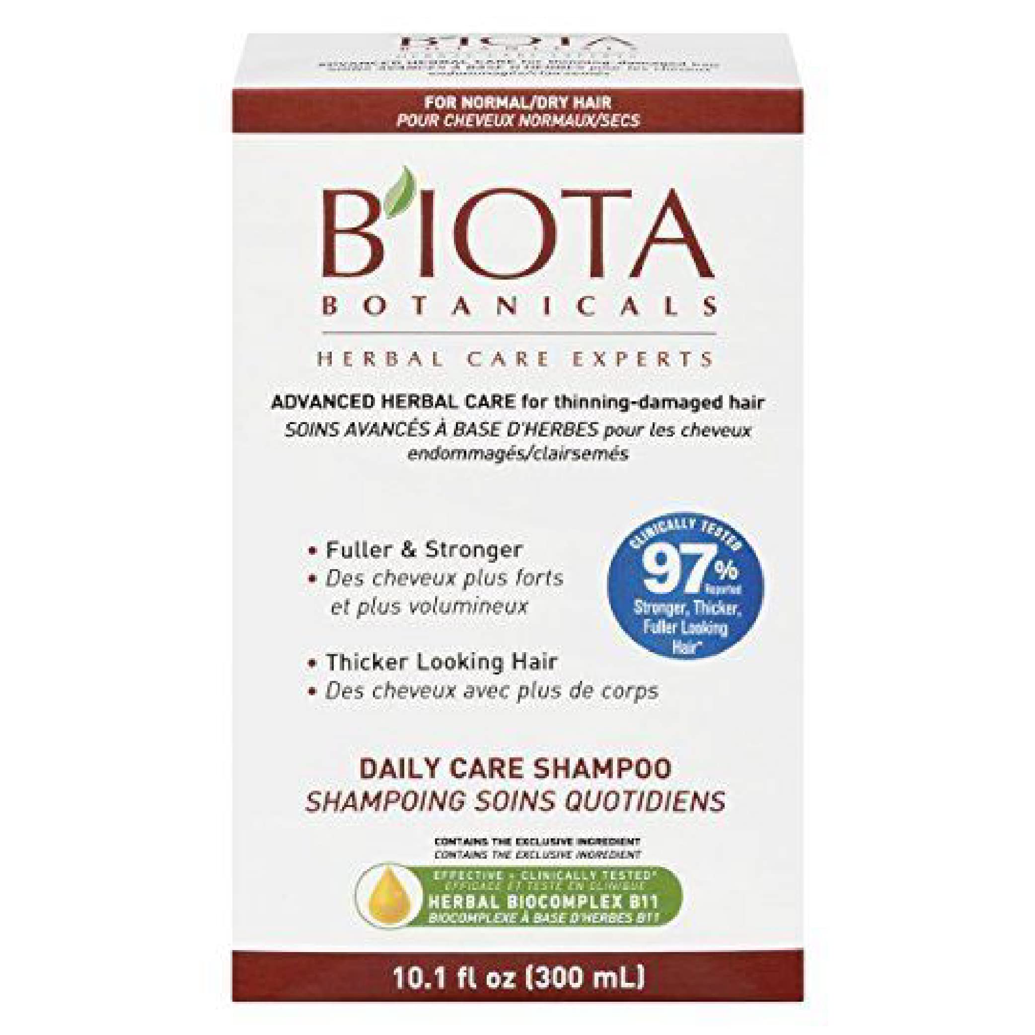 Huieter B'IOTA Botanicals Daily Care Shampoo for Normal/Dry Thinning Hair – 10.1 oz Pack of 2