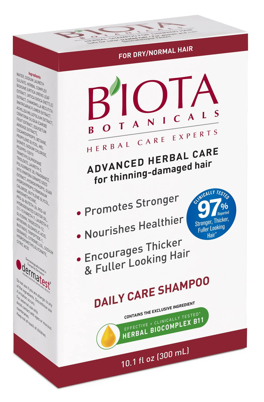 Huieter B'IOTA Botanicals Daily Care Shampoo for Normal/Dry Thinning Hair – 10.1 oz Pack of 2