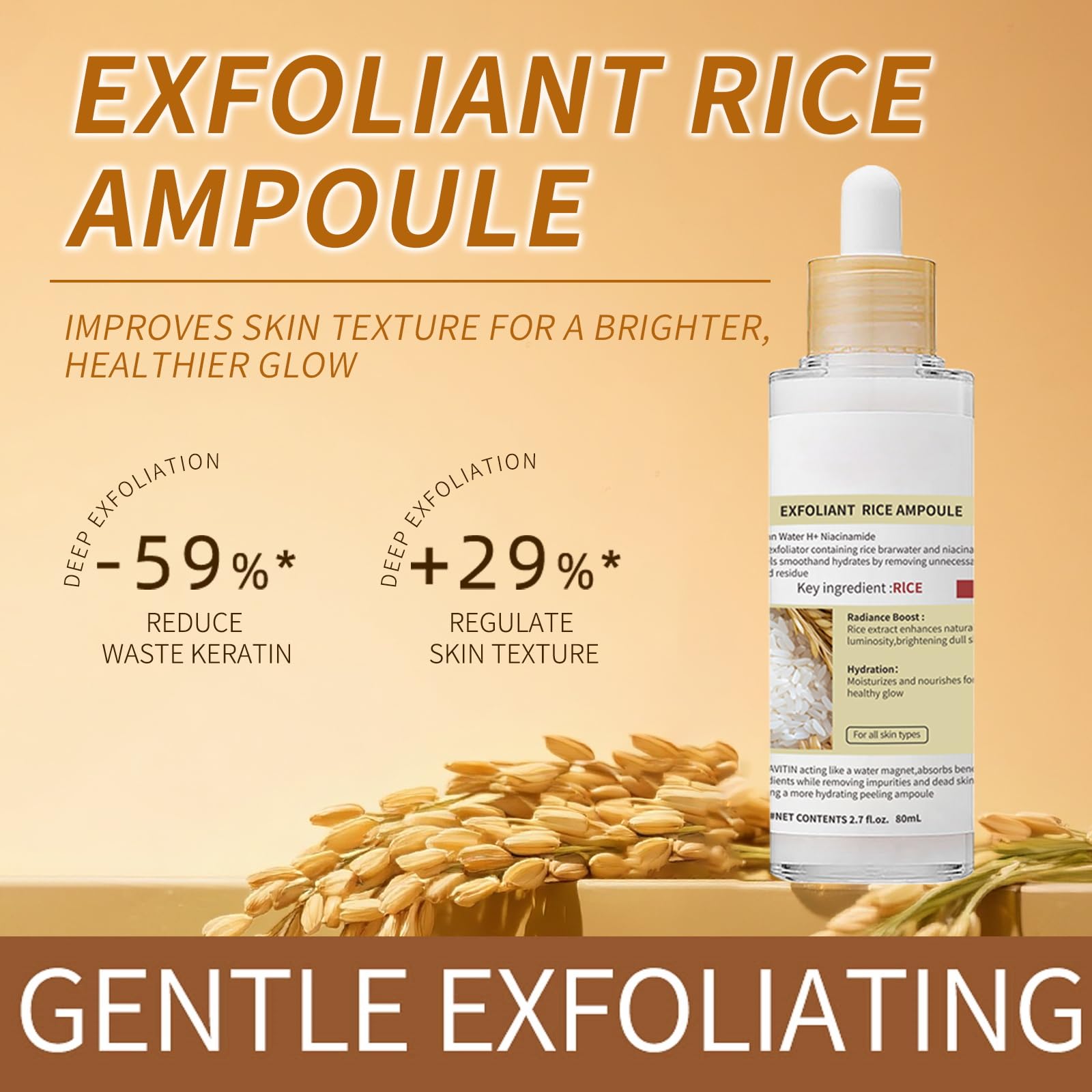 HUiPENGFEI Black & White Rice Peeling – Gentle Exfoliator & Hydration Duo (2 x 2.7 fl oz)