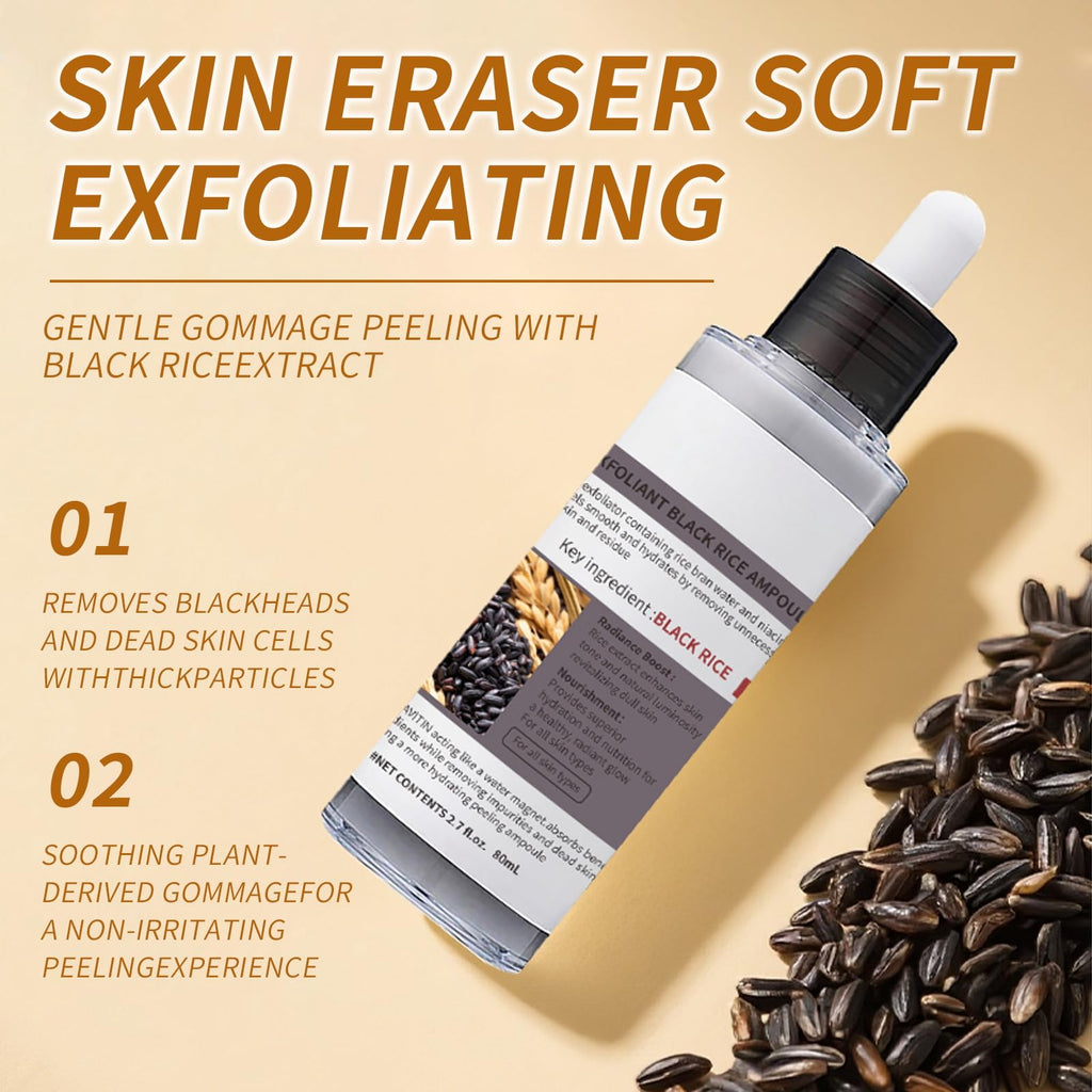 HUiPENGFEI Black & White Rice Peeling – Gentle Exfoliator & Hydration Duo (2 x 2.7 fl oz)