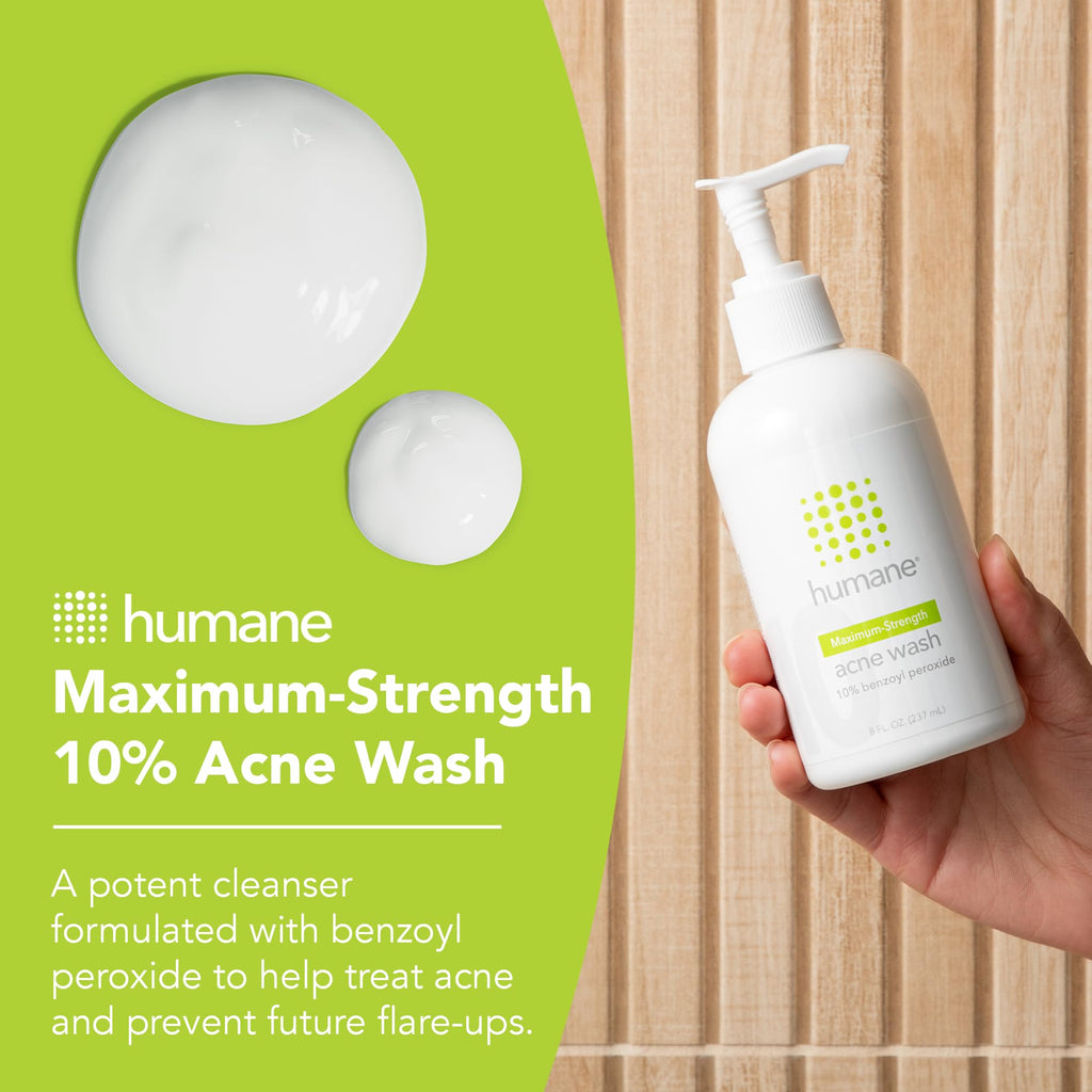 humane 10% Benzoyl Peroxide Acne Body Wash — 8 oz, Vegan & Cruelty-Free