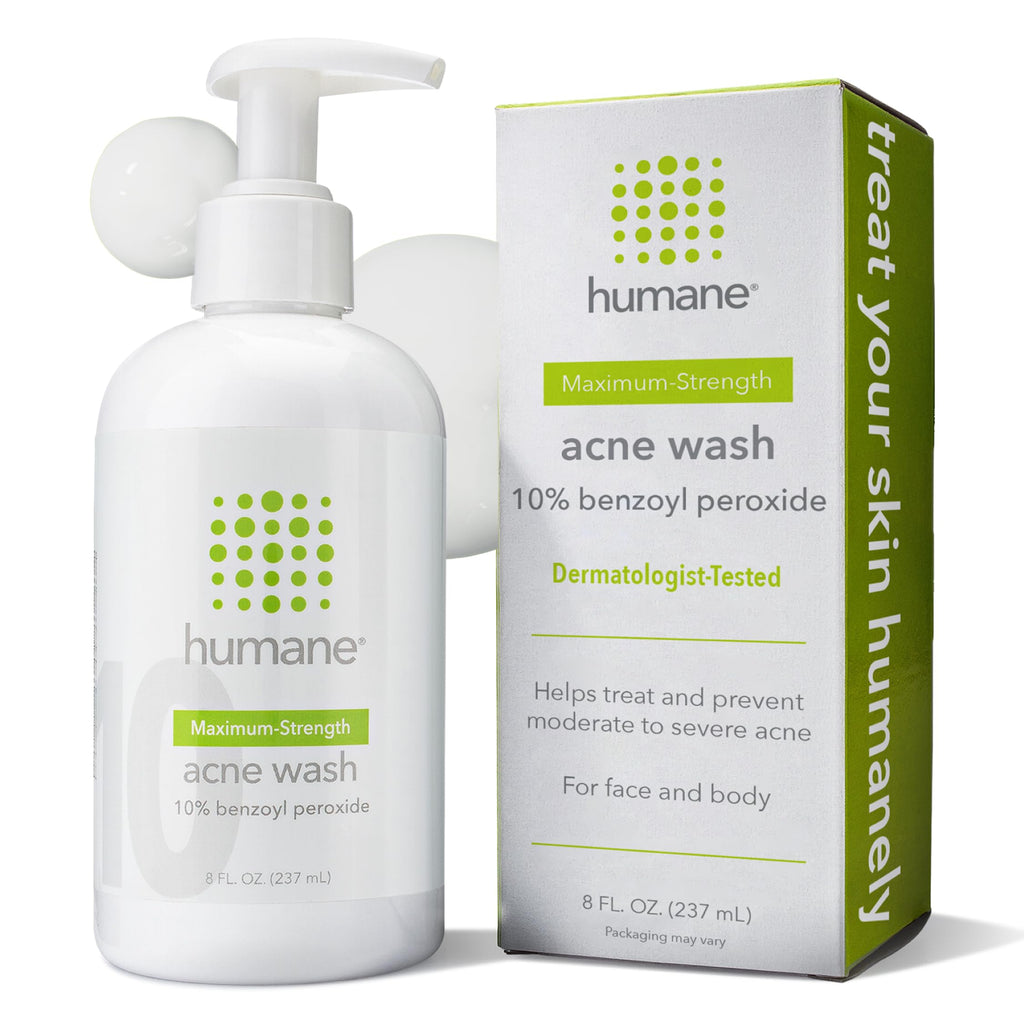 humane 10% Benzoyl Peroxide Acne Body Wash — 8 oz, Vegan & Cruelty-Free