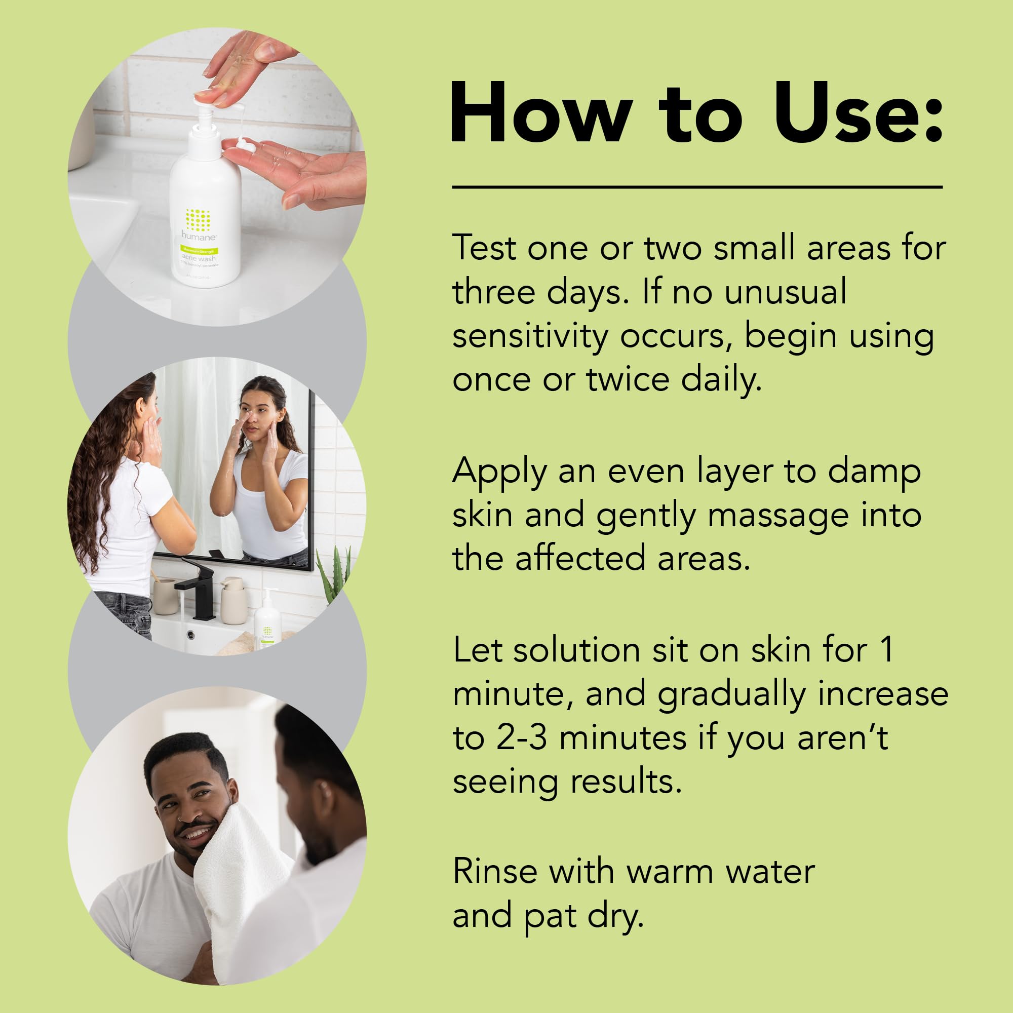 humane 10% Benzoyl Peroxide Acne Body Wash — 8 oz, Vegan & Cruelty-Free