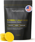 Humanroots Turmeric Kojic Acid Cleansing Pads – Exfoliating Facial Pads with Vitamin C (30 Pads)