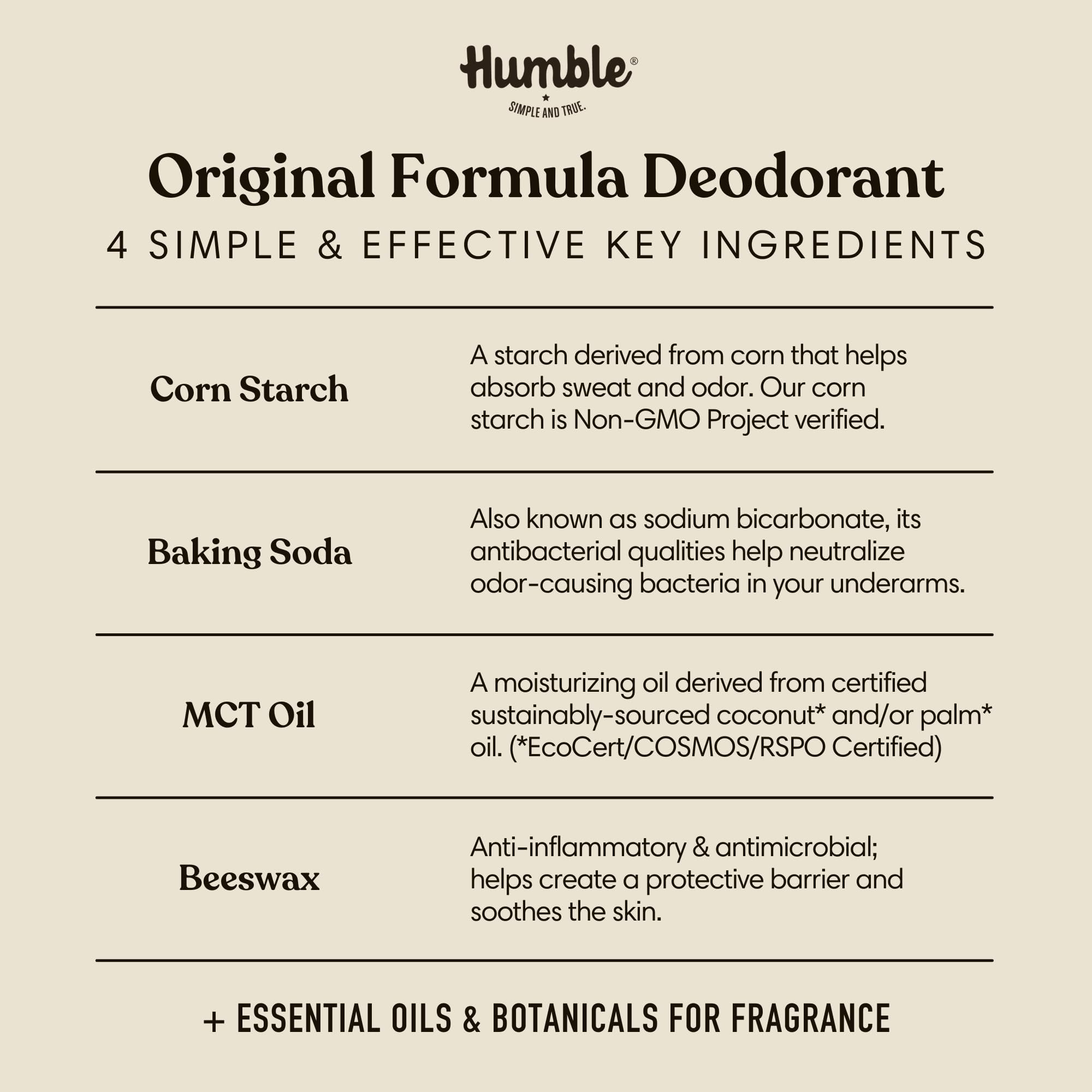 Humble Brands Original Formula Aluminum-Free Deodorant | Plastic-Free Packaging, Palo Santo & Frankincense