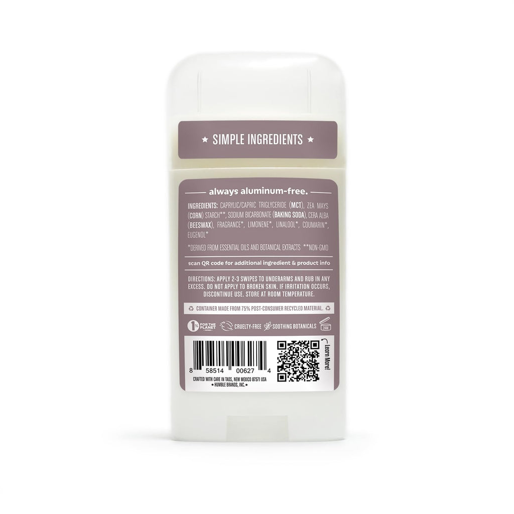 HUMBLE BRANDS Original Formula Aluminum-Free Deodorant – Long-Lasting Odor Control with Baking Soda & Essential Oils (Patchouli & Copal) Pack of 3