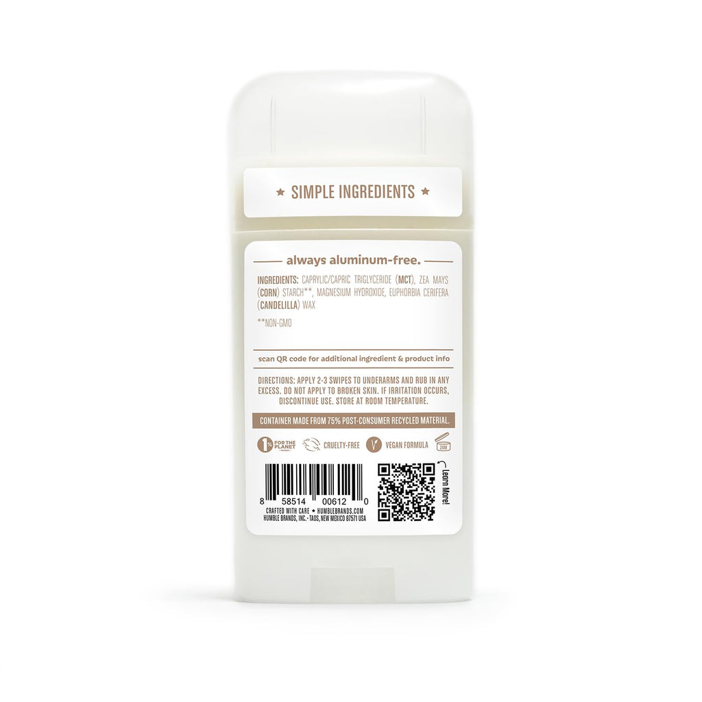 Humble Brands Aluminum-Free Deodorant – Vegan, Cruelty-Free, Sensitive-Skin Safe (Lavender, Rose, Unscented) – Pack of 3