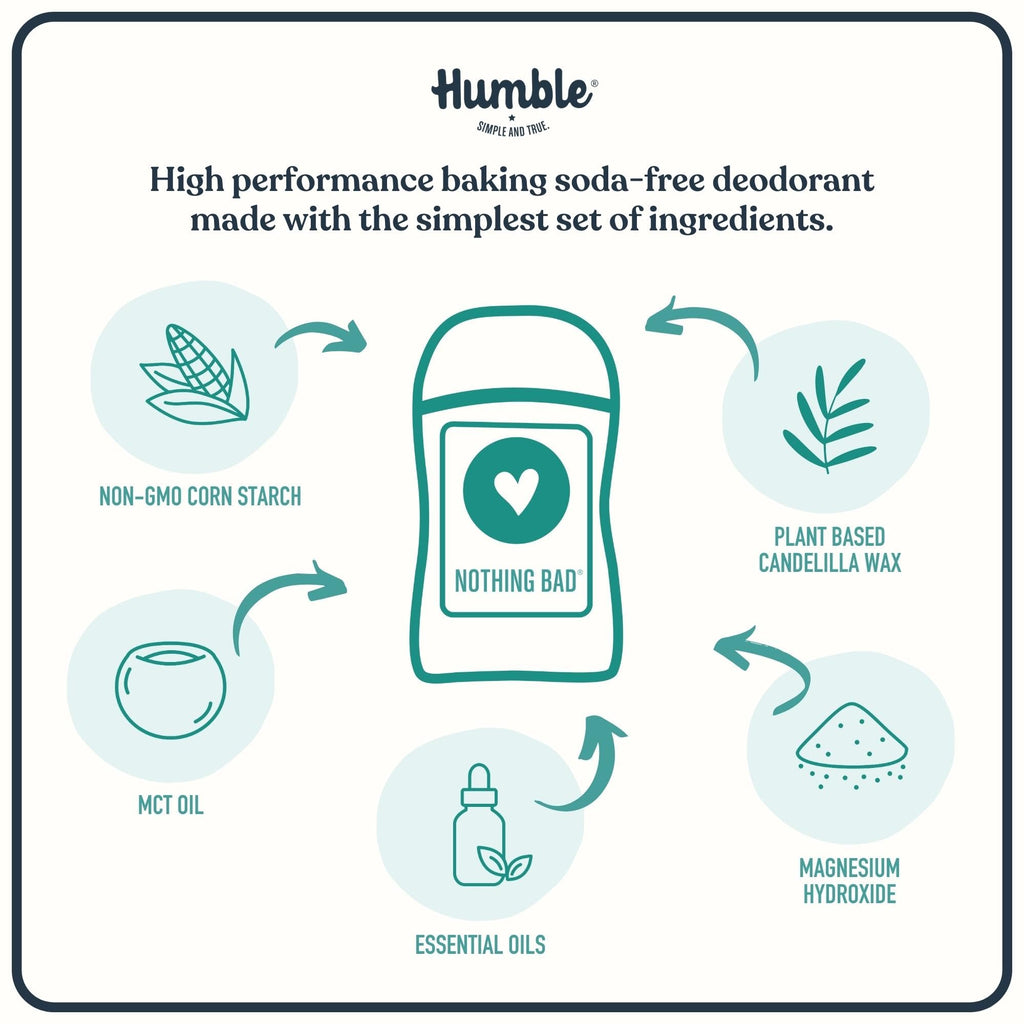 HUMBLE BRANDS Aluminum-Free Deodorant – Moroccan Rose, 3 Pack, Vegan & Cruelty-Free, Sensitive Skin