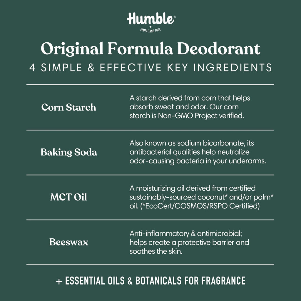 HUMBLE BRANDS Original Formula Aluminum-Free Deodorant – Black Spruce, 2.5 oz, 3-Pack