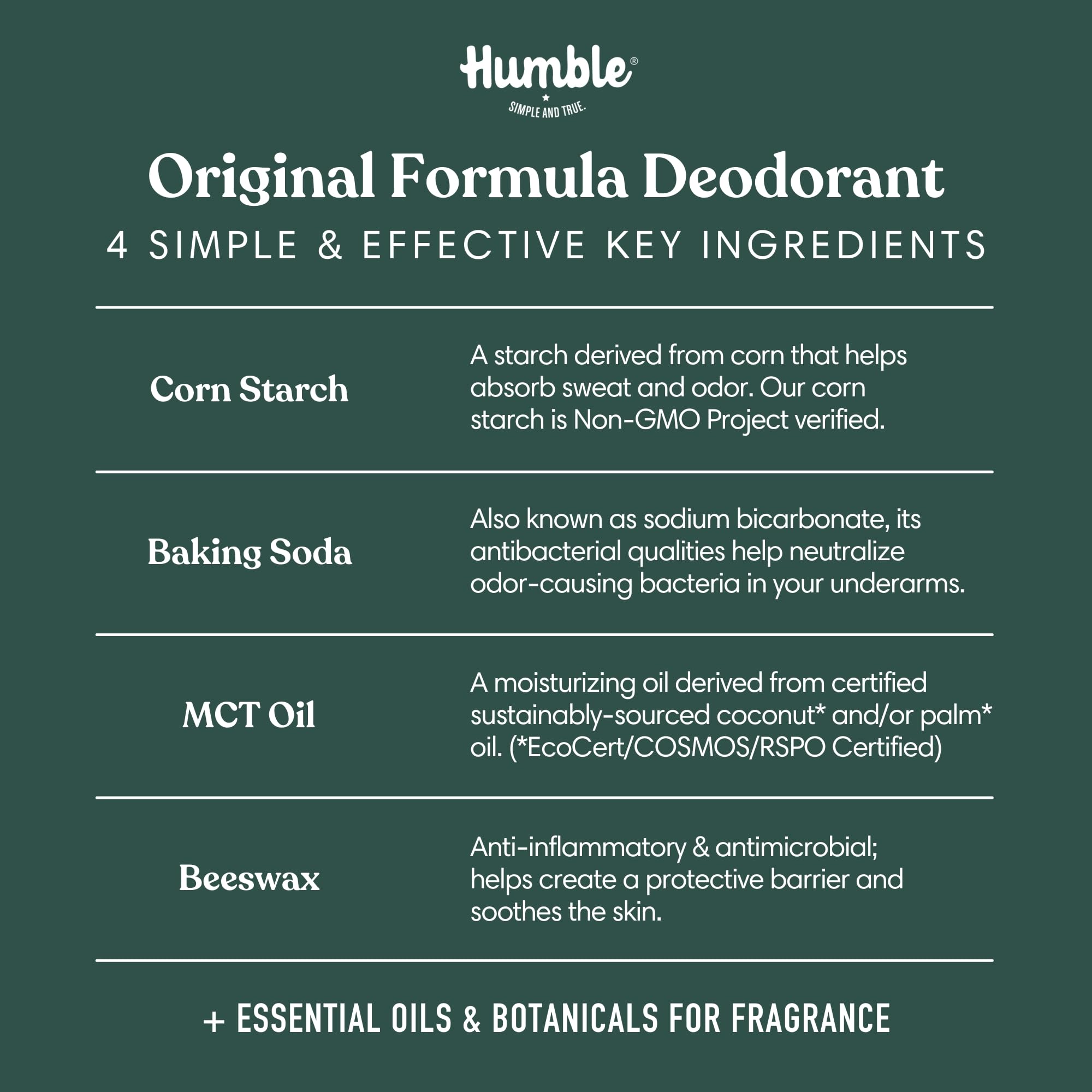 HUMBLE BRANDS Original Formula Aluminum-Free Deodorant – Black Spruce, 2.5 oz, 3-Pack