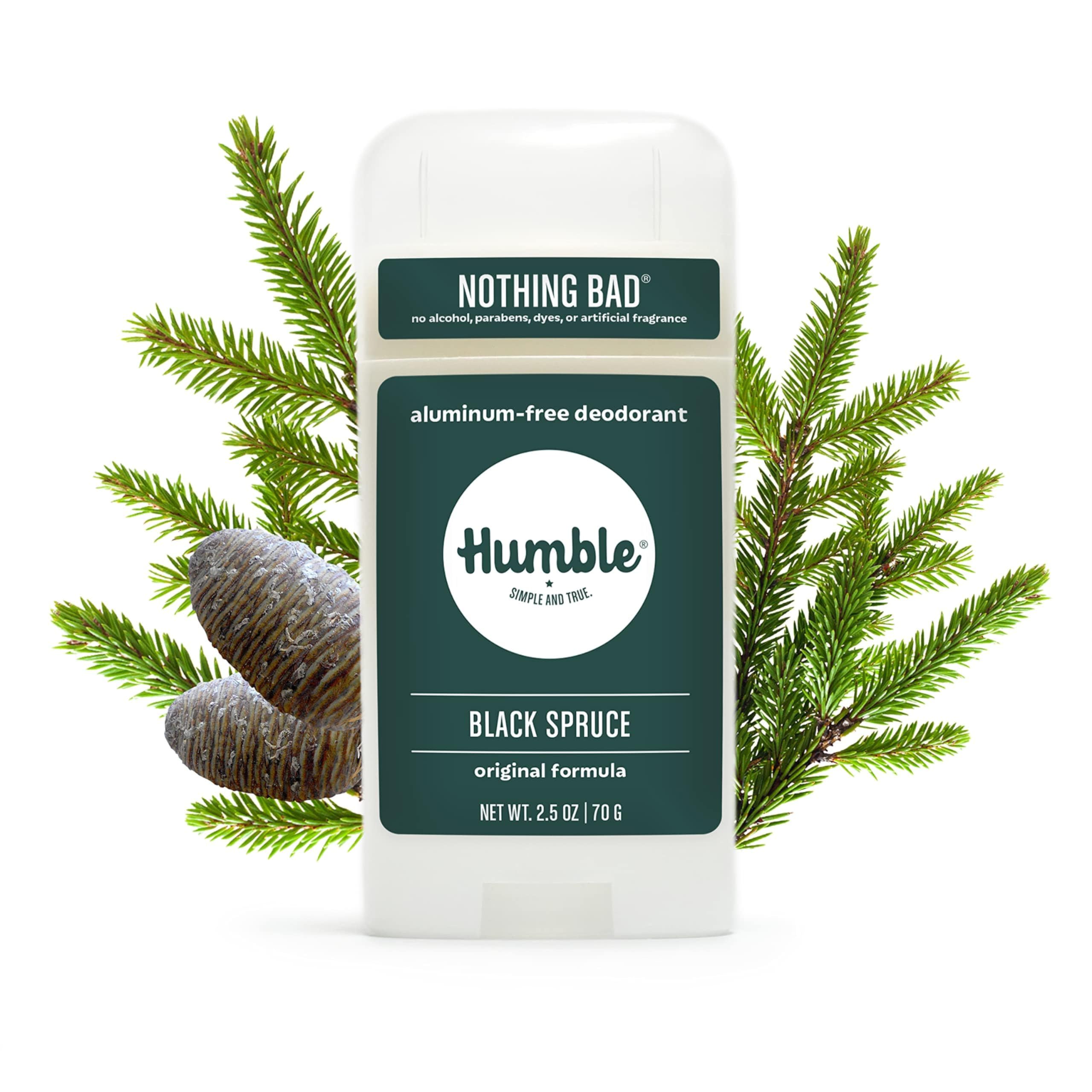 HUMBLE BRANDS Original Formula Aluminum-Free Deodorant – Black Spruce, 2.5 oz, 3-Pack