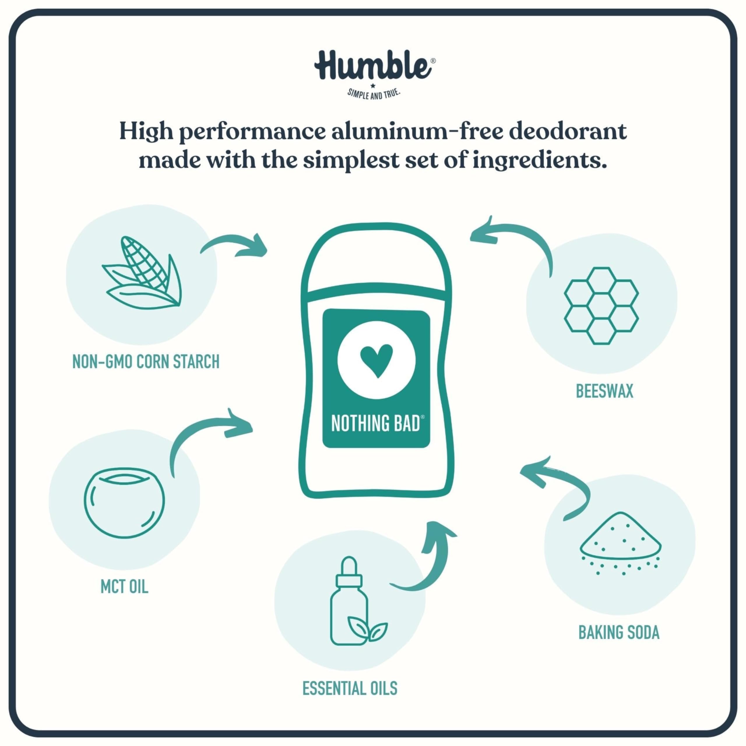HUMBLE BRANDS Original Formula Aluminum-Free Deodorant – Black Spruce, 2.5 oz, 3-Pack