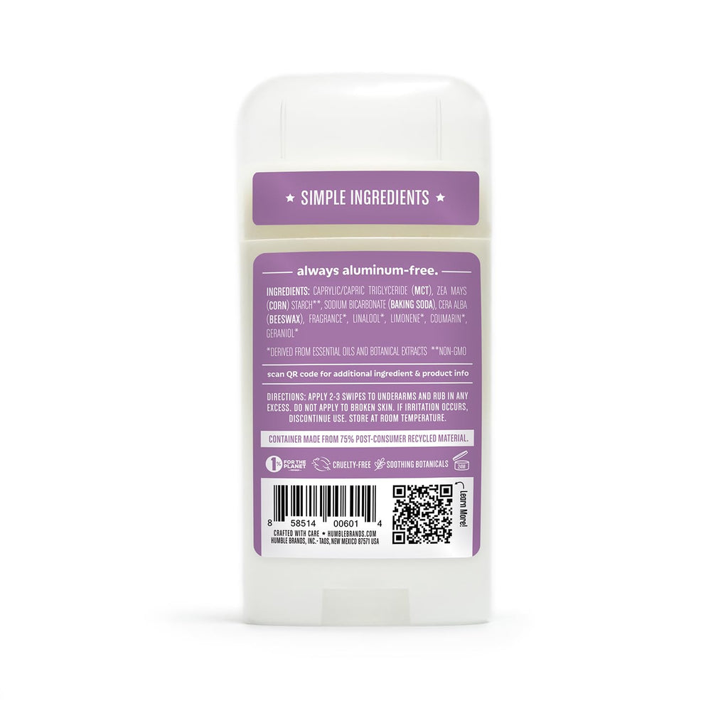 HUMBLE Aluminum-Free Deodorant Stick — Subtle Citrus, Bergamot Ginger, Mountain Lavender, Moroccan Rose | Pack of 3