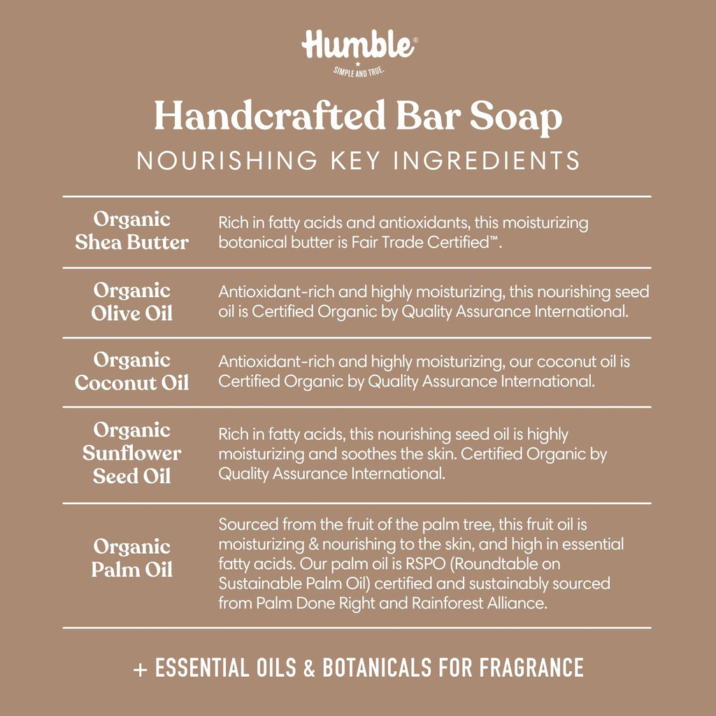 Humble Simple and True Handcrafted Bar Soap — Unscented Cold-Process 3-Pack
