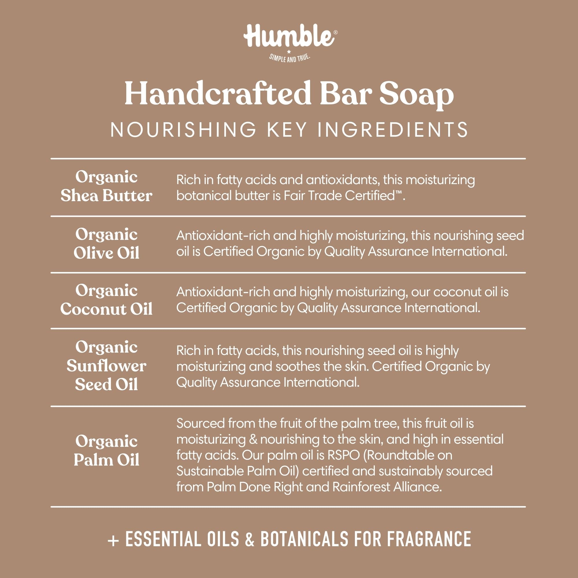 Humble Simple and True Handcrafted Bar Soap — Unscented Cold-Process 3-Pack