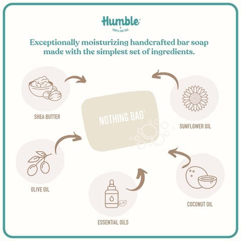 Humble Simple and True Handcrafted Bar Soap — Unscented Cold-Process 3-Pack