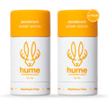 Hume Supernatural Aluminum Free Deodorant for Sensitive Skin – Probiotic, Plant-Based, Amber Woods (2 Pack)