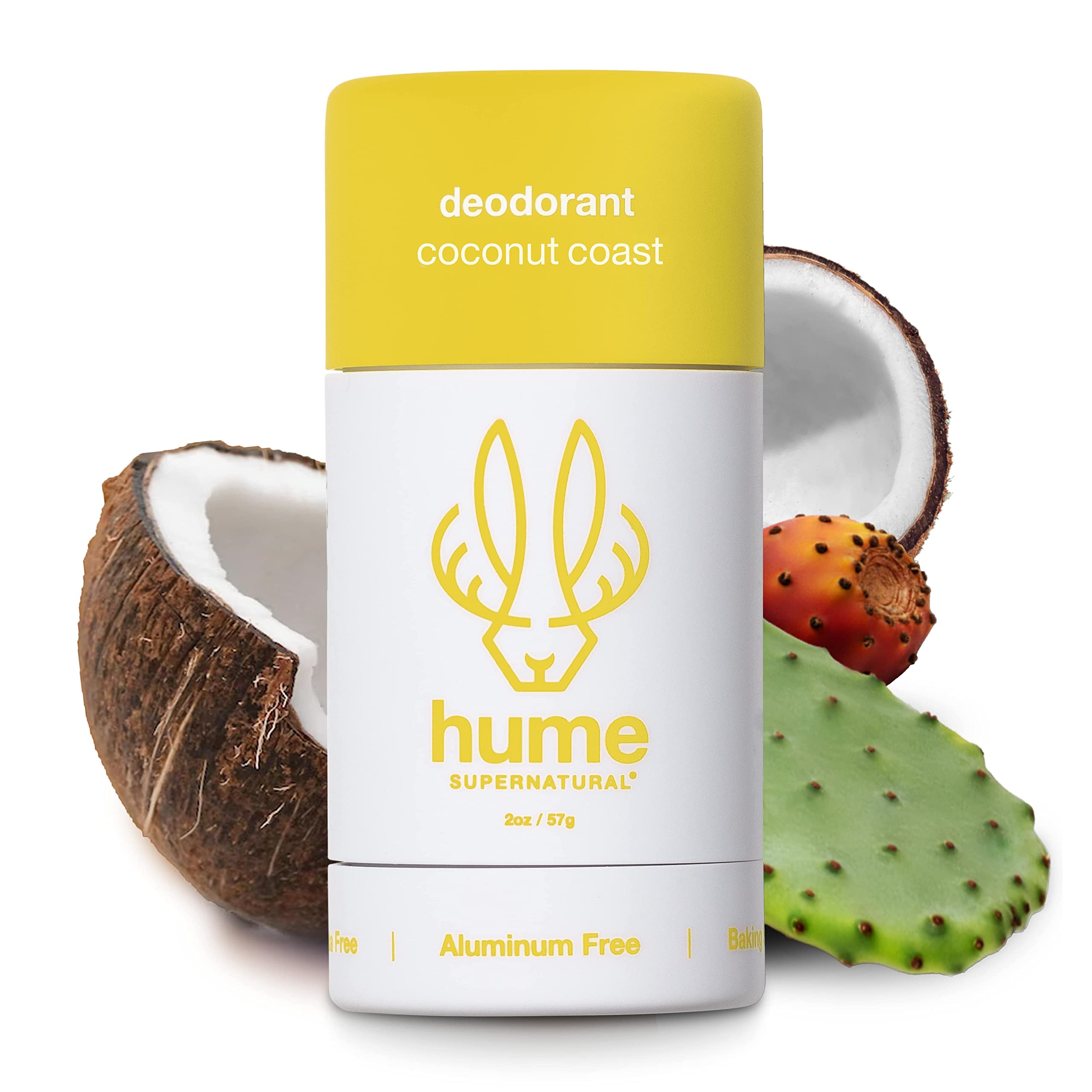 Hume Supernatural Aluminum Free Deodorant – Probiotic, Plant-Based, Coconut Coast