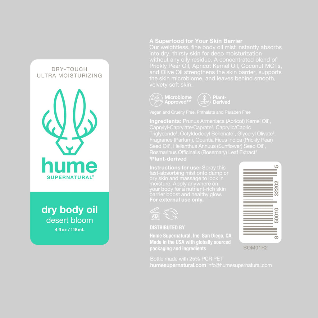 HUME SUPERNATURAL Dry Body Oil Spray – Desert Bloom, 2-Pack | Deep Hydration & Glow