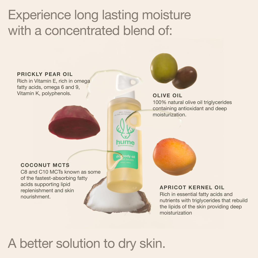 HUME SUPERNATURAL Dry Body Oil Spray – Desert Bloom, 2-Pack | Deep Hydration & Glow