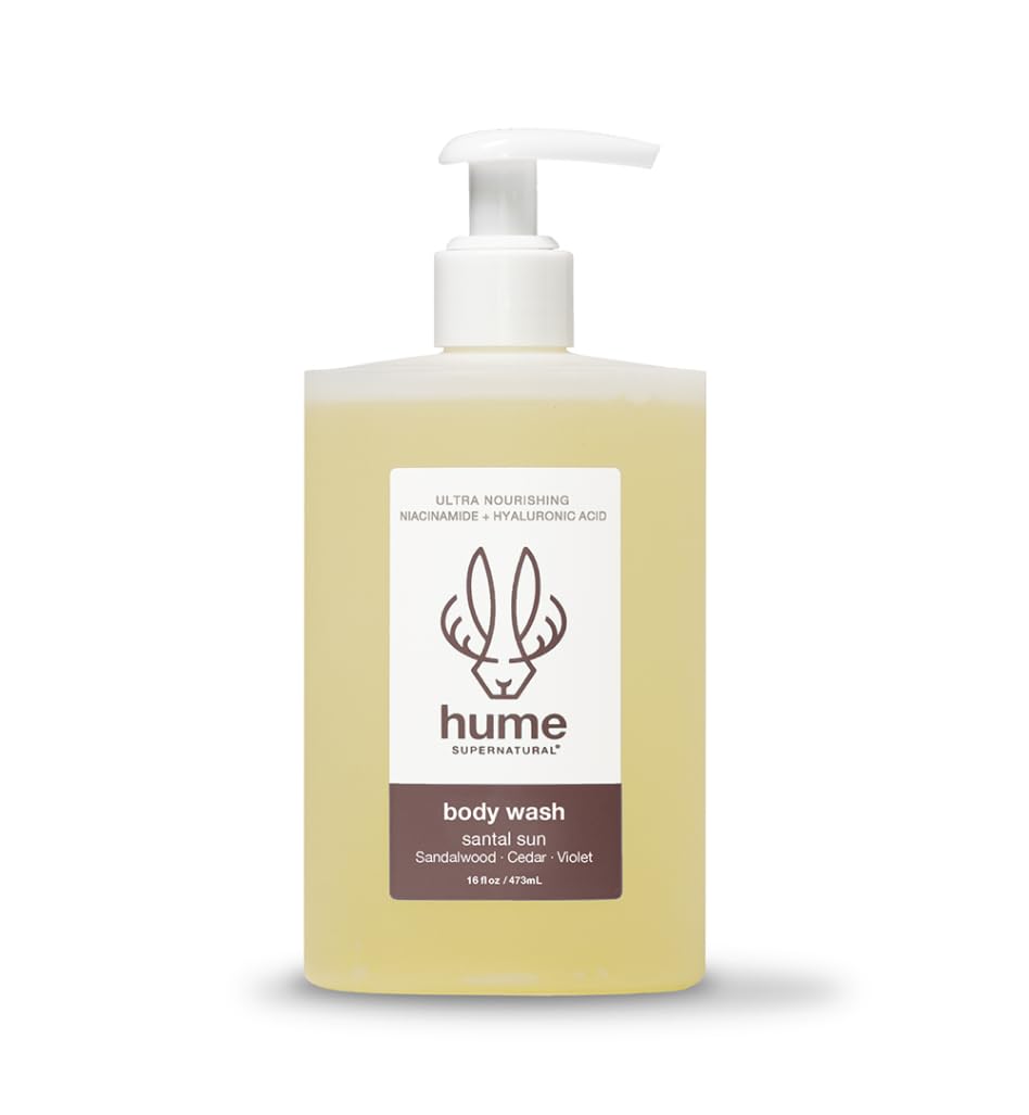 HUME SUPERNATURAL Ultra Nourishing Body Wash – Santal Sun, 16 oz | Niacinamide, Hyaluronic Acid & Prebiotics