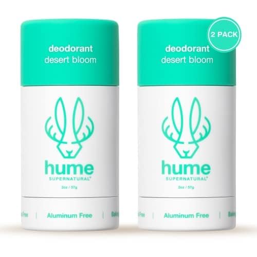 Hume Supernatural Desert Bloom Probiotic Roll-On Deodorant – Aluminum-Free, Plant-Based, 2-Pack
