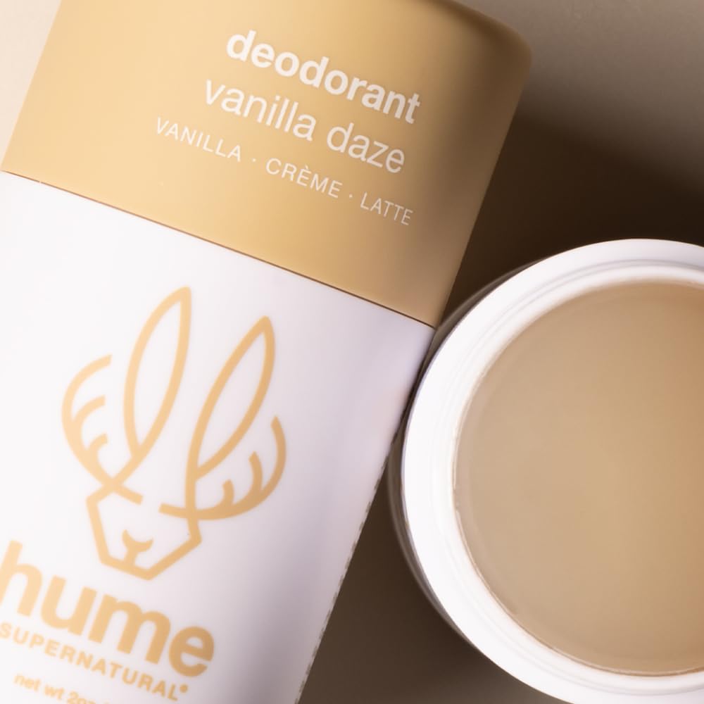 HUME SUPERNATURAL Aluminum Free Deodorant – Vanilla Daze 3-Pack | Probiotic, Plant-Based
