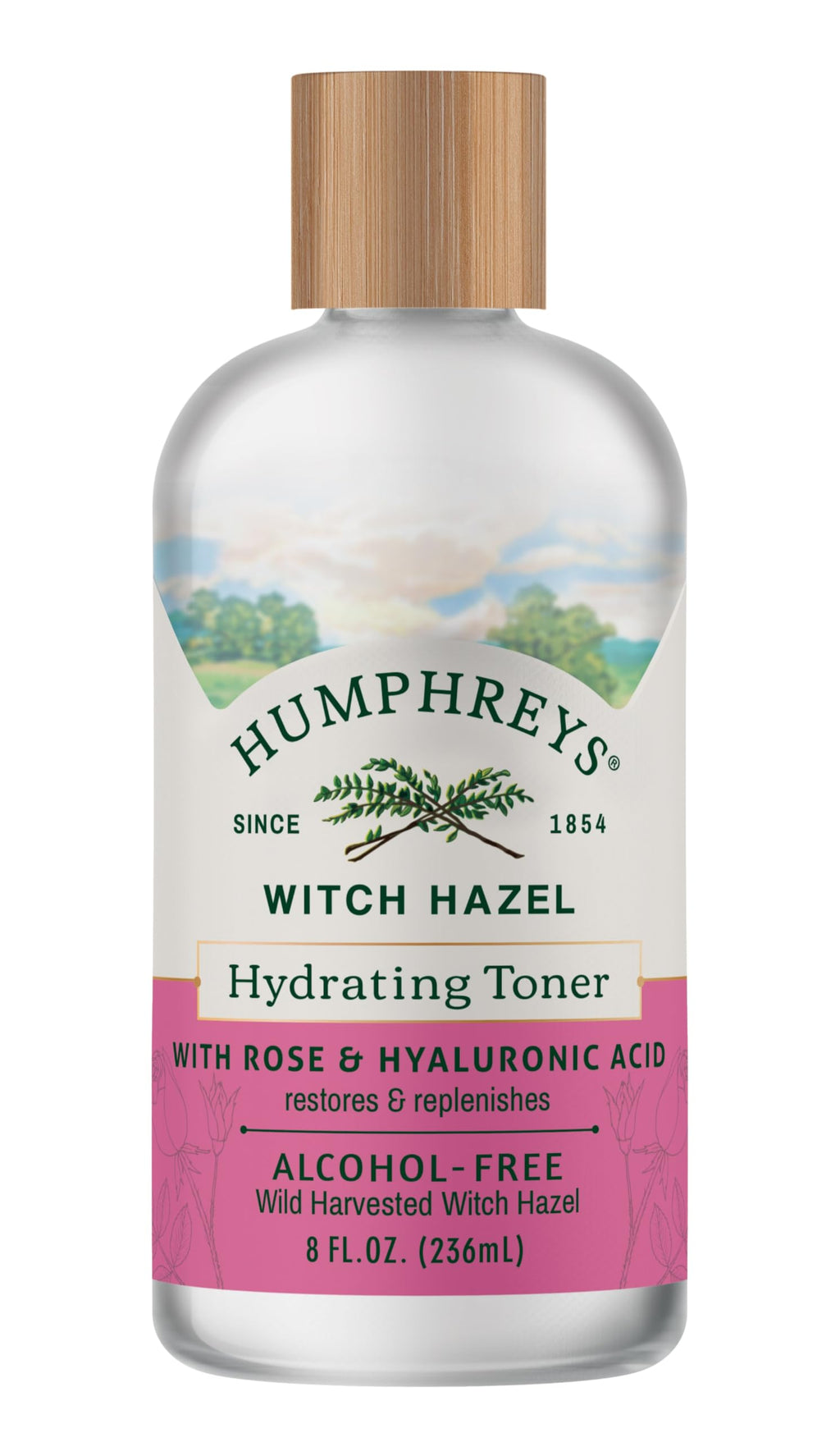 Humphreys Witch Hazel Hydrating Toner | Alcohol-Free, Rose & Hyaluronic | 8 Oz